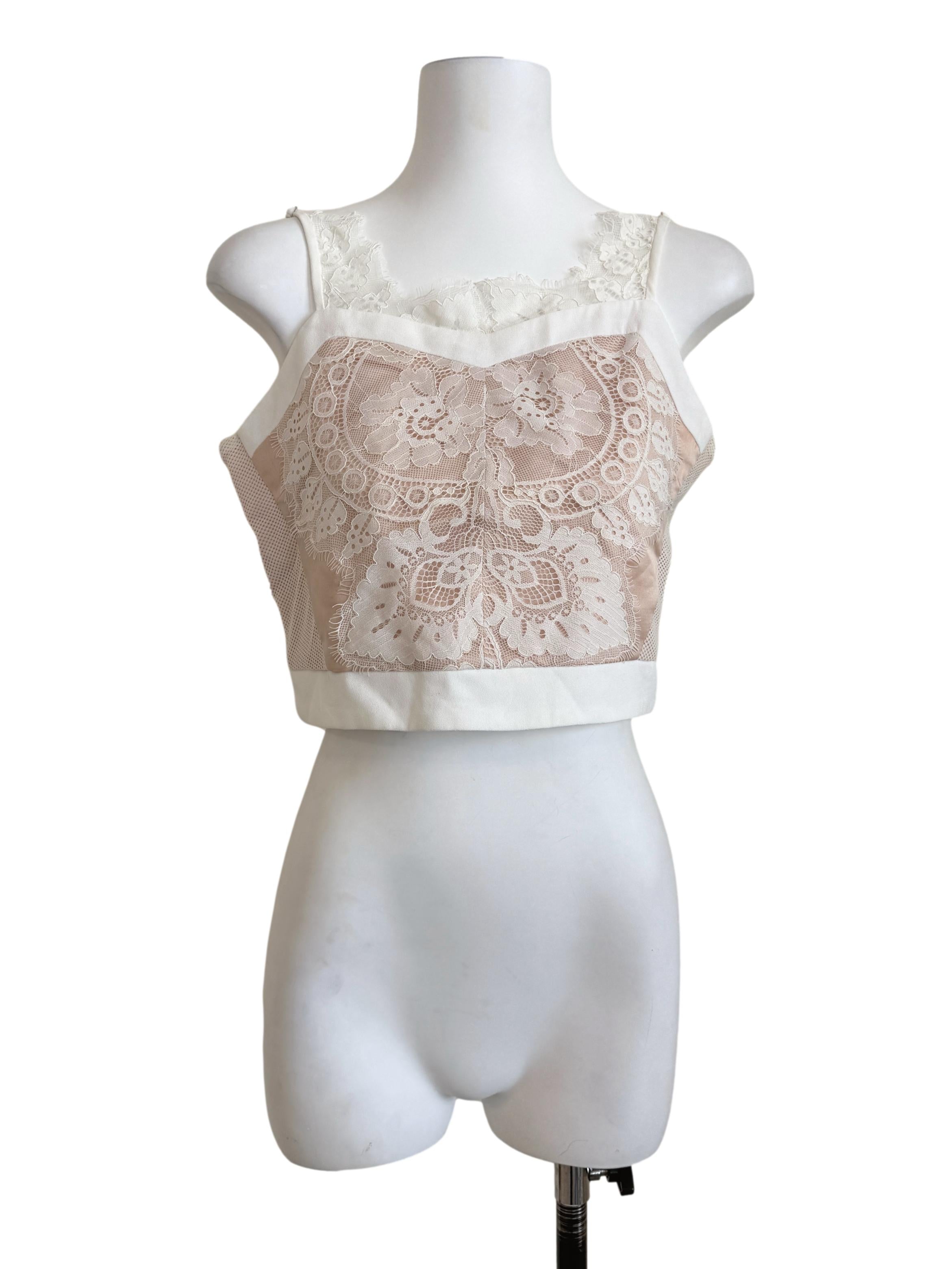 Parchment Beige Lace Top