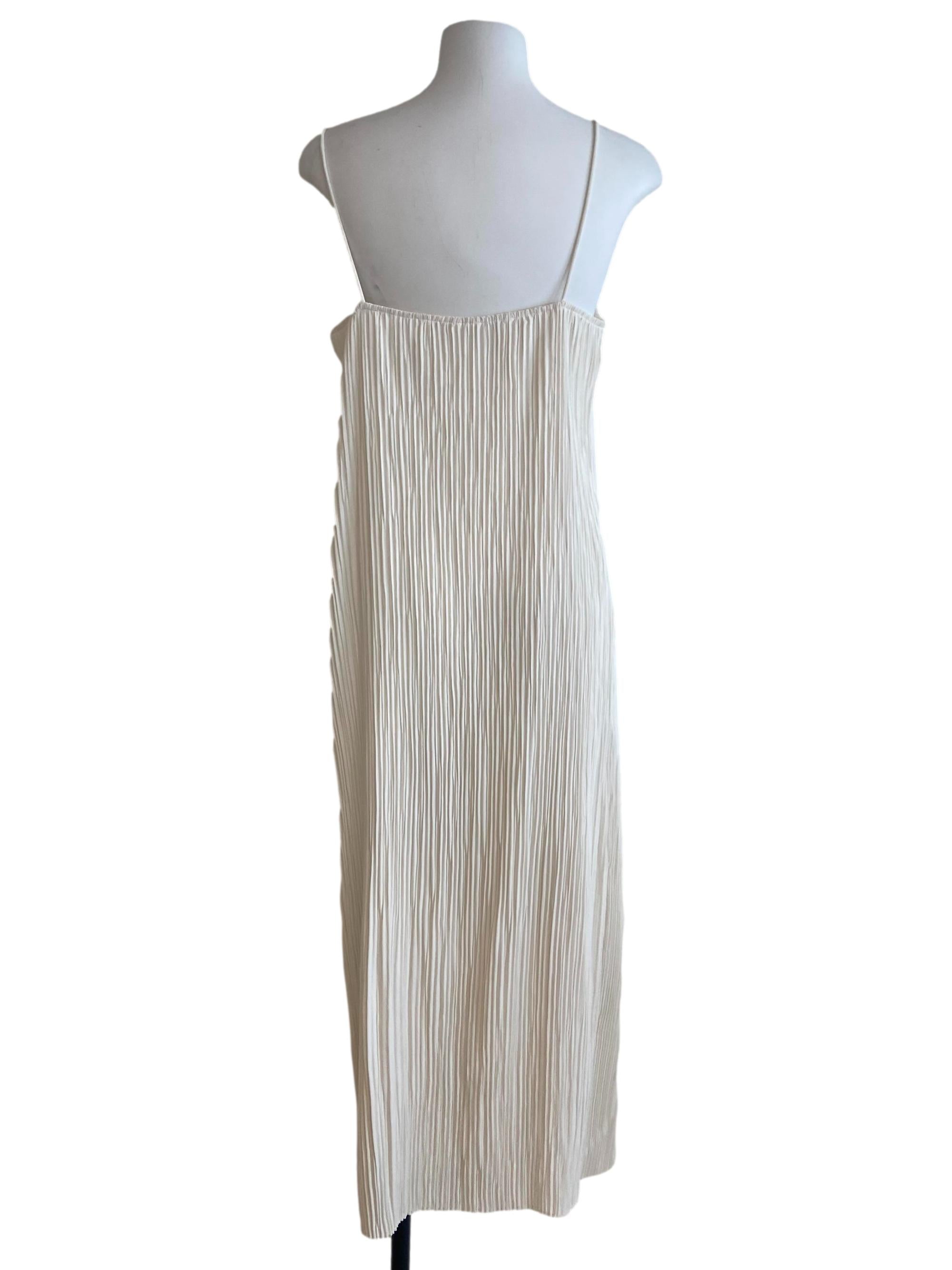 White Pleated Column Dress OSN