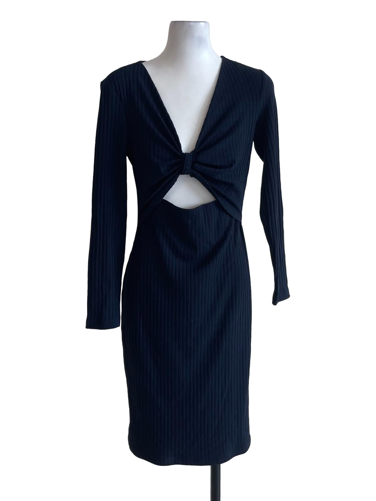 Navy Blue Awning Stripes Bodycon Dress