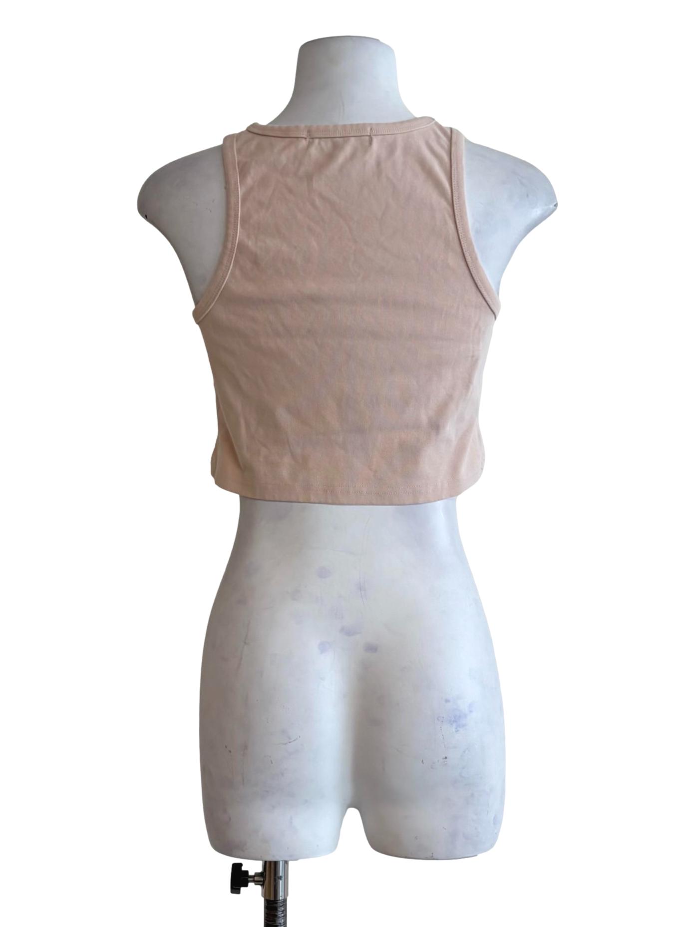 Beige Crop Tank Top