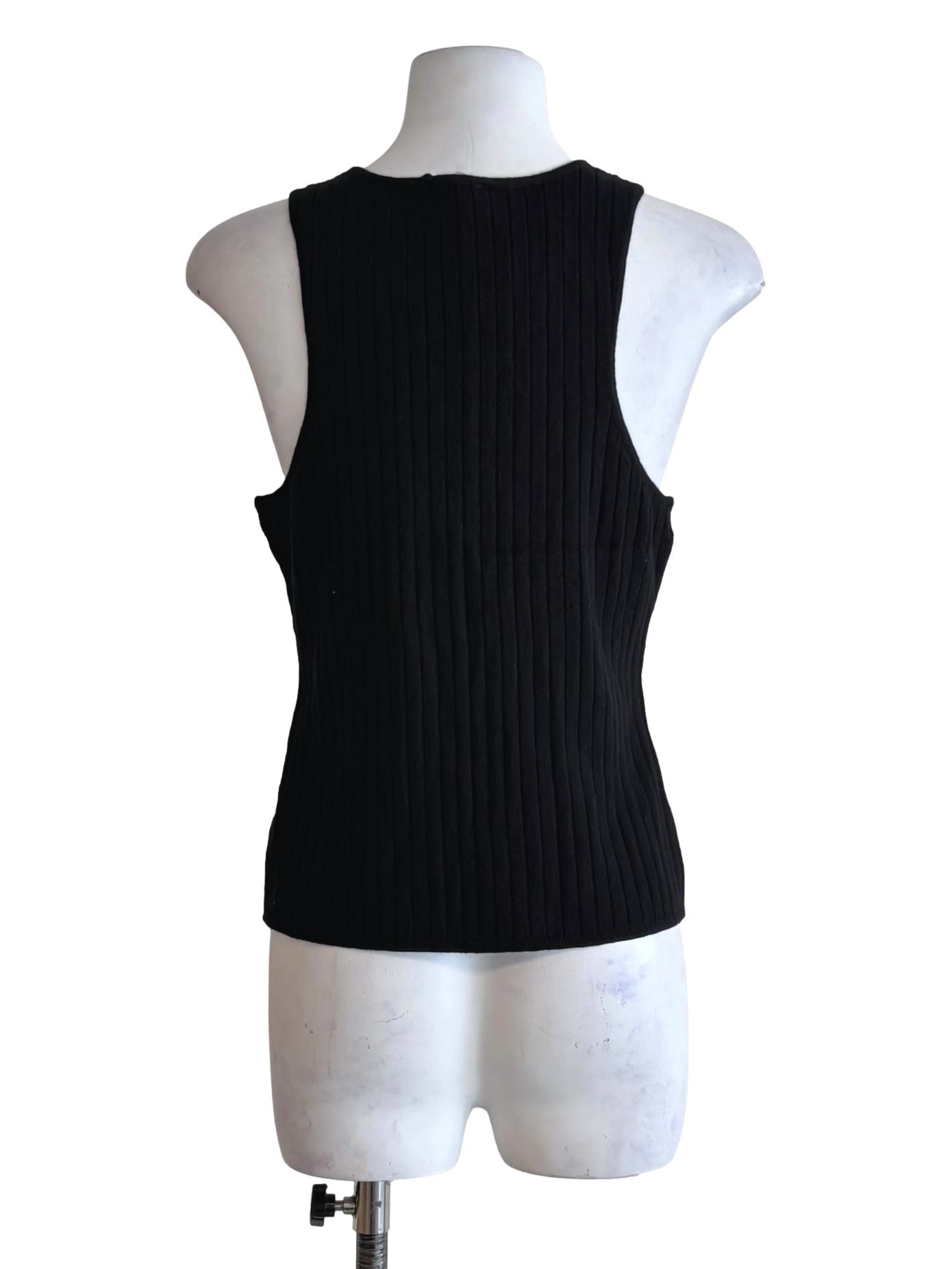 Raven Black Square Neckline Sleeveless Top