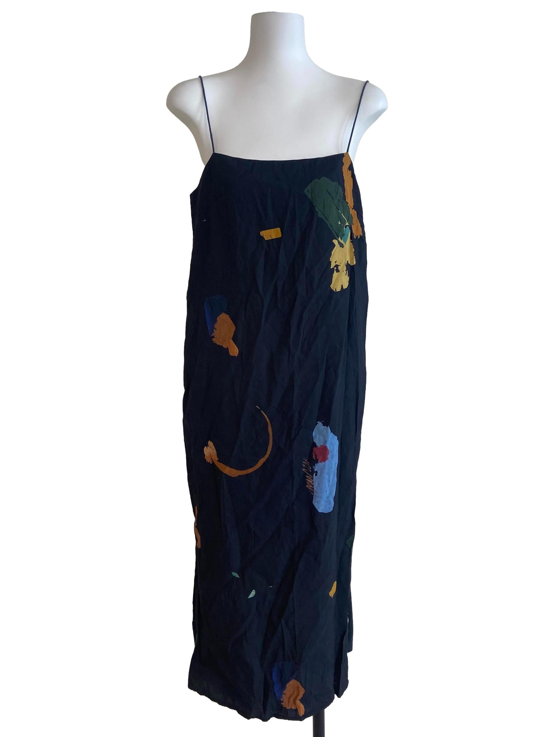 Black Fragments Slip Dress OSN