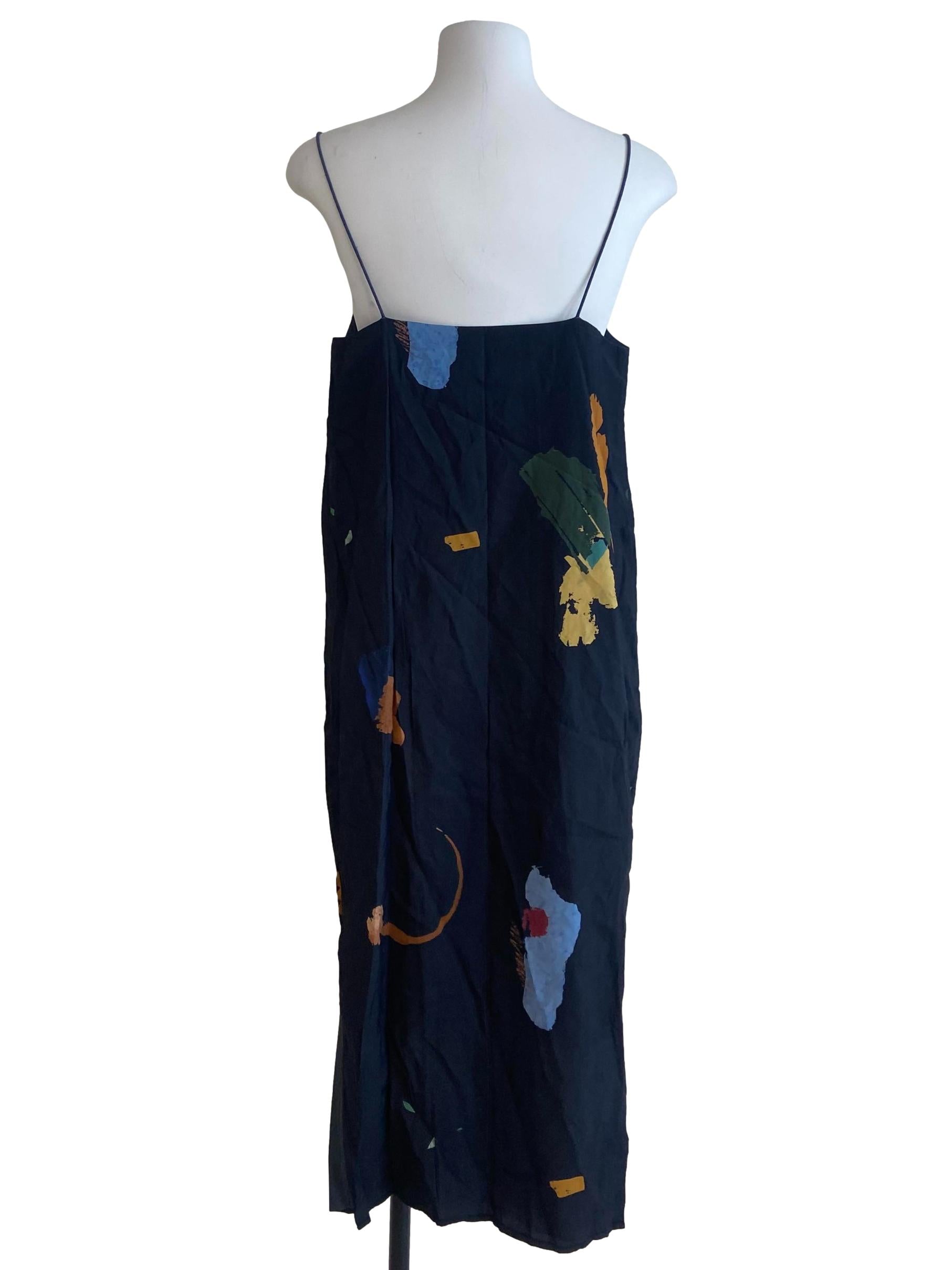 Black Fragments Slip Dress OSN