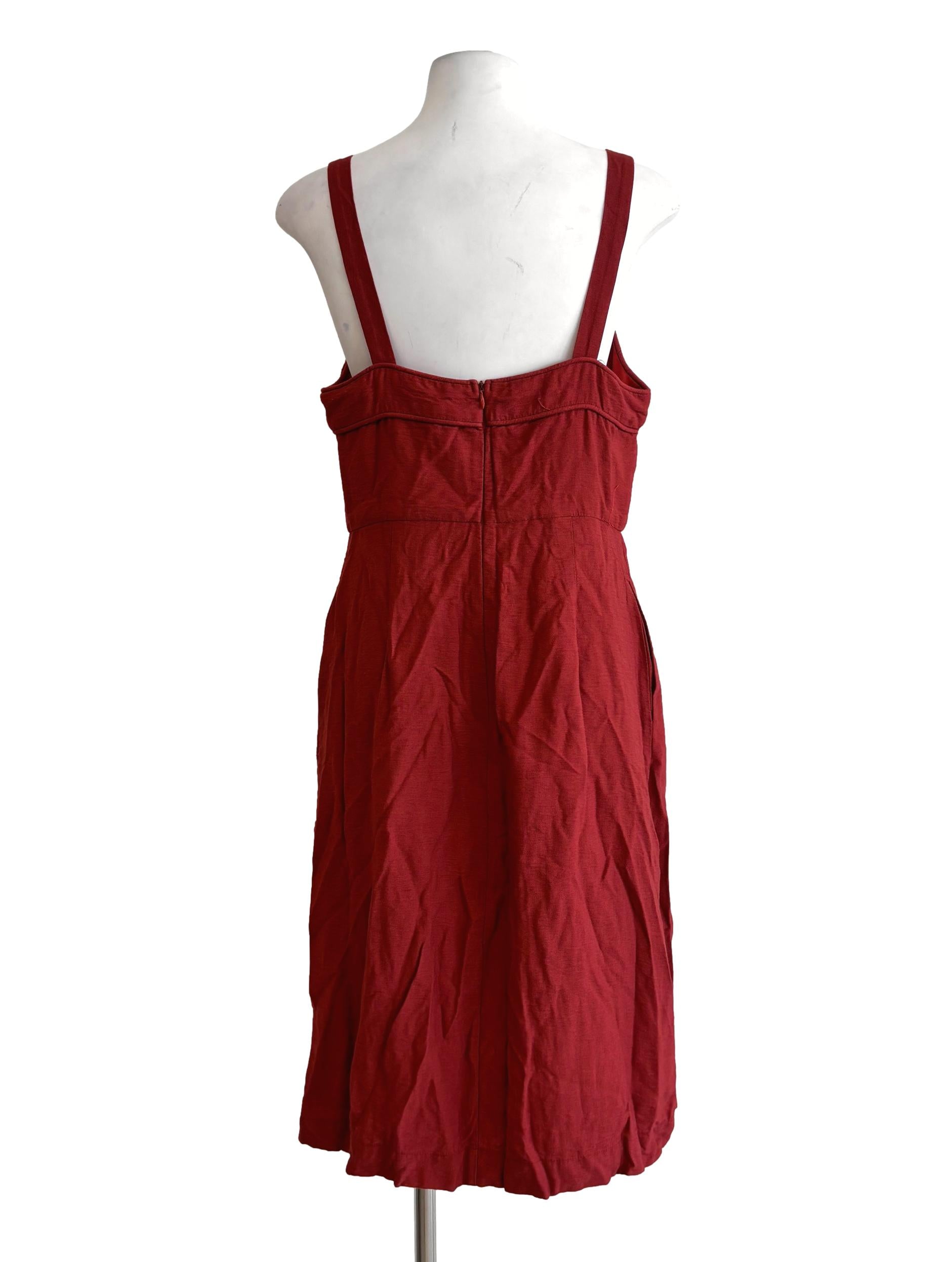 The Tinsel Rack Brick Red Sleeveless A-Line Dress | REFASH