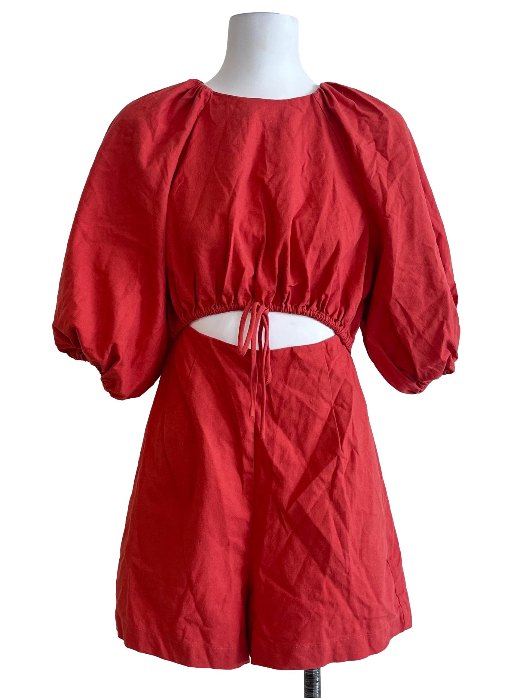 Brick Orange Halter Rompers LB