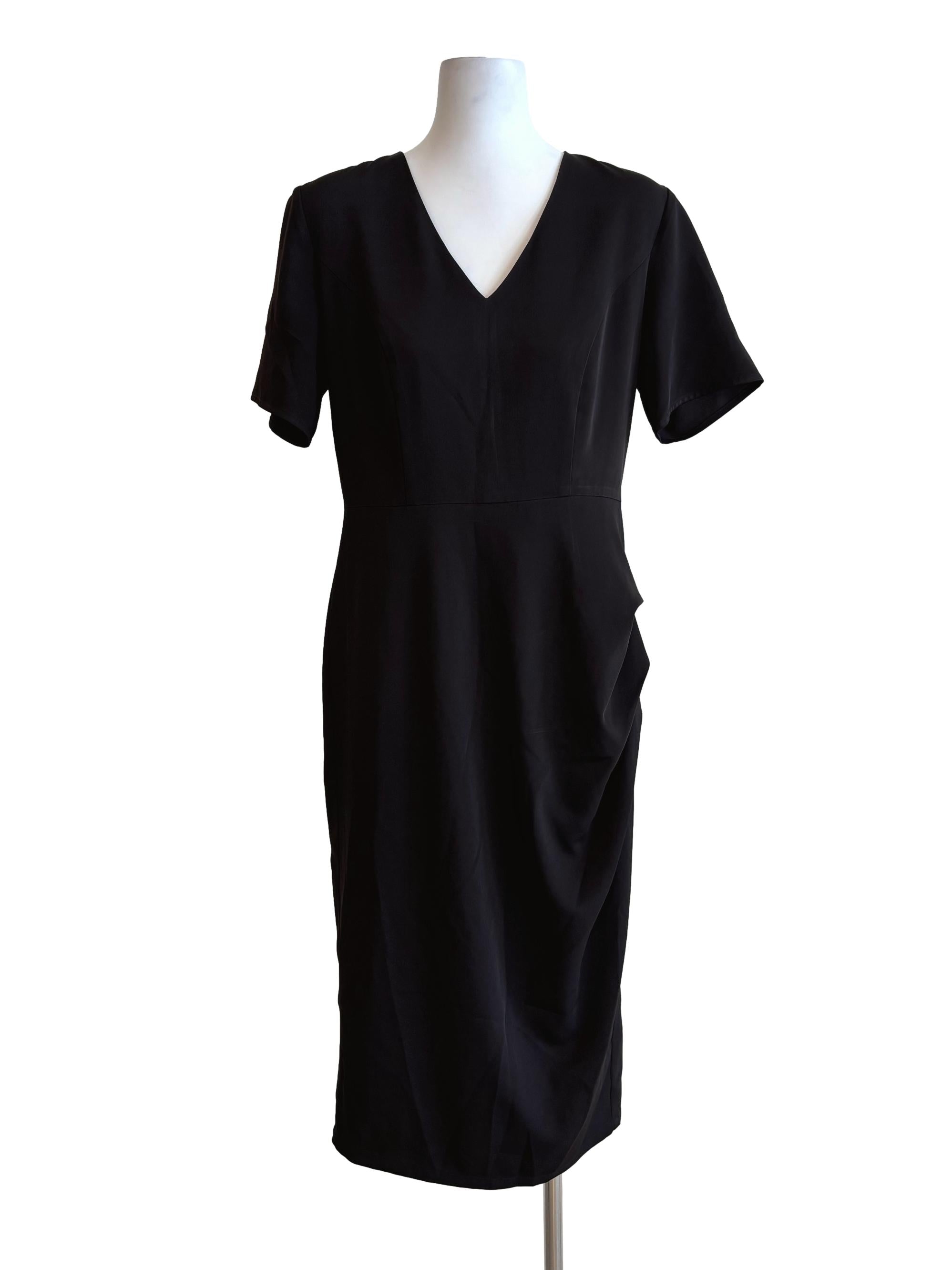 Soft Black Short Sleeve Pencil Dress LB