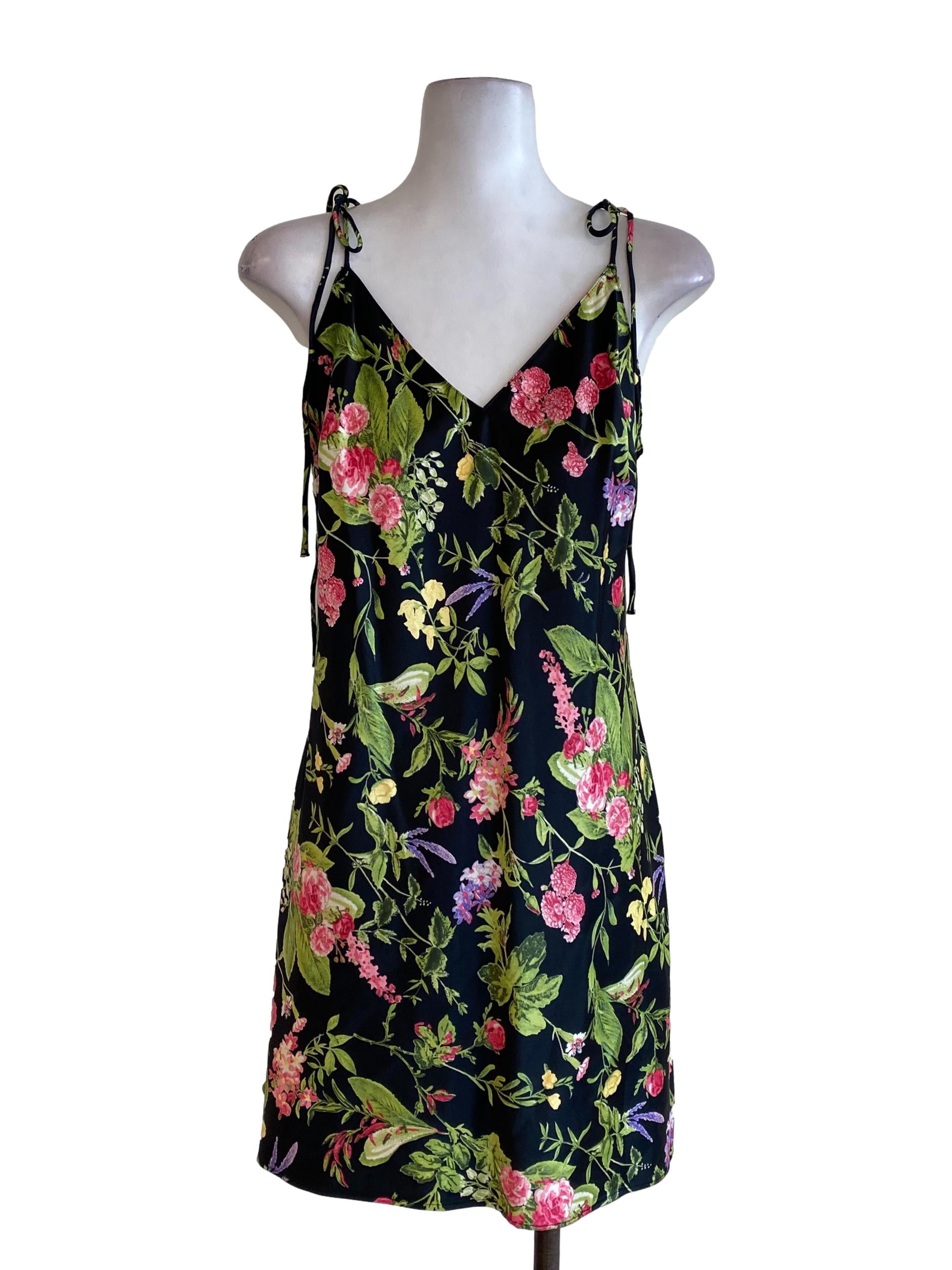 Black Floral Mini Dress
