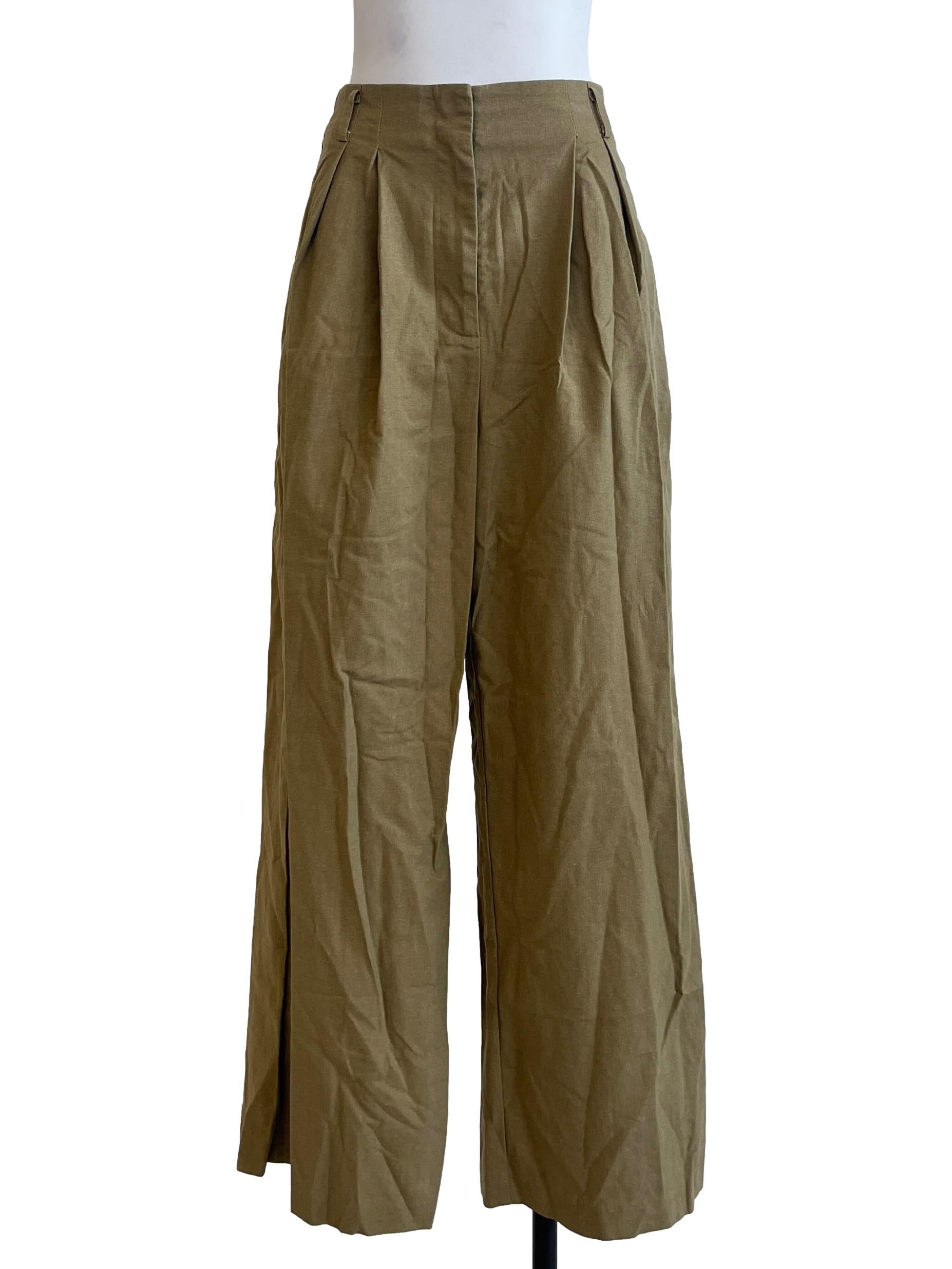 Crocodile Green Wide Leg Pants LB