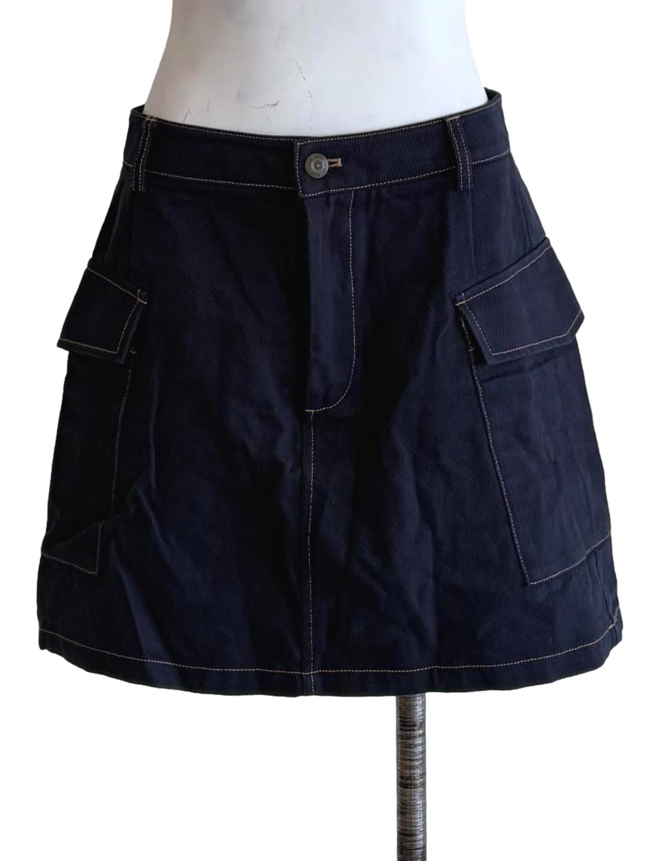 Dark Denim Blue Mini Skirt