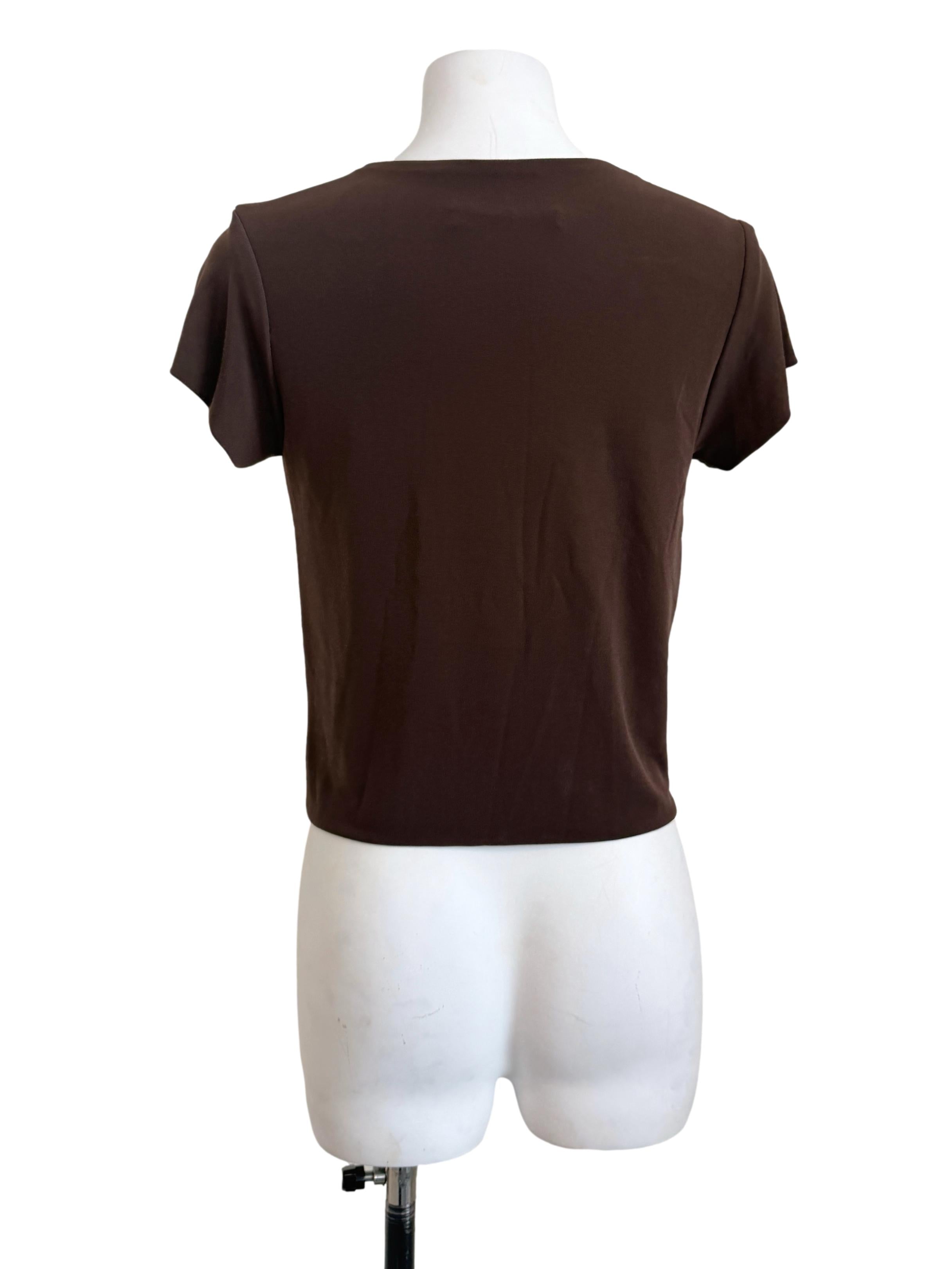 Syrup Brown Short Sleeves Top
