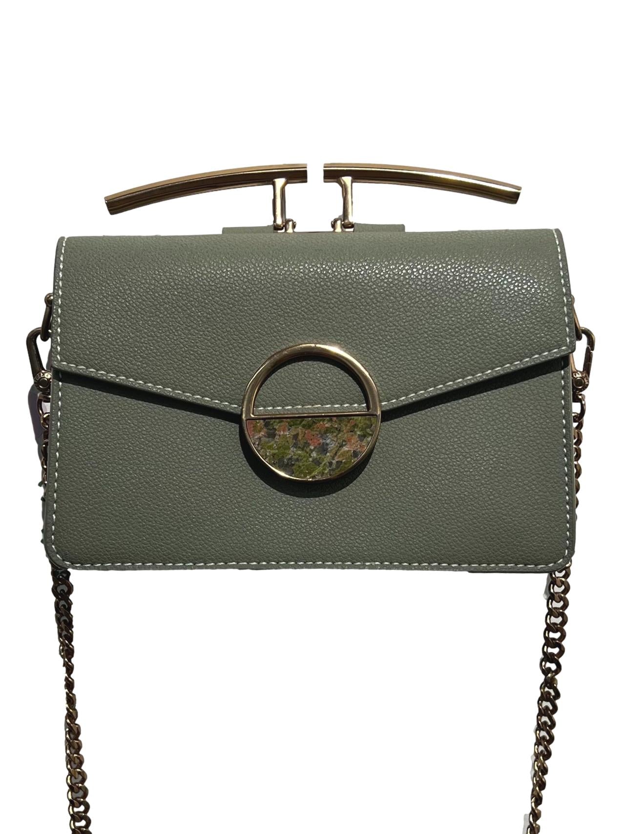 Sage Green Chain Strap Crossbody Bag