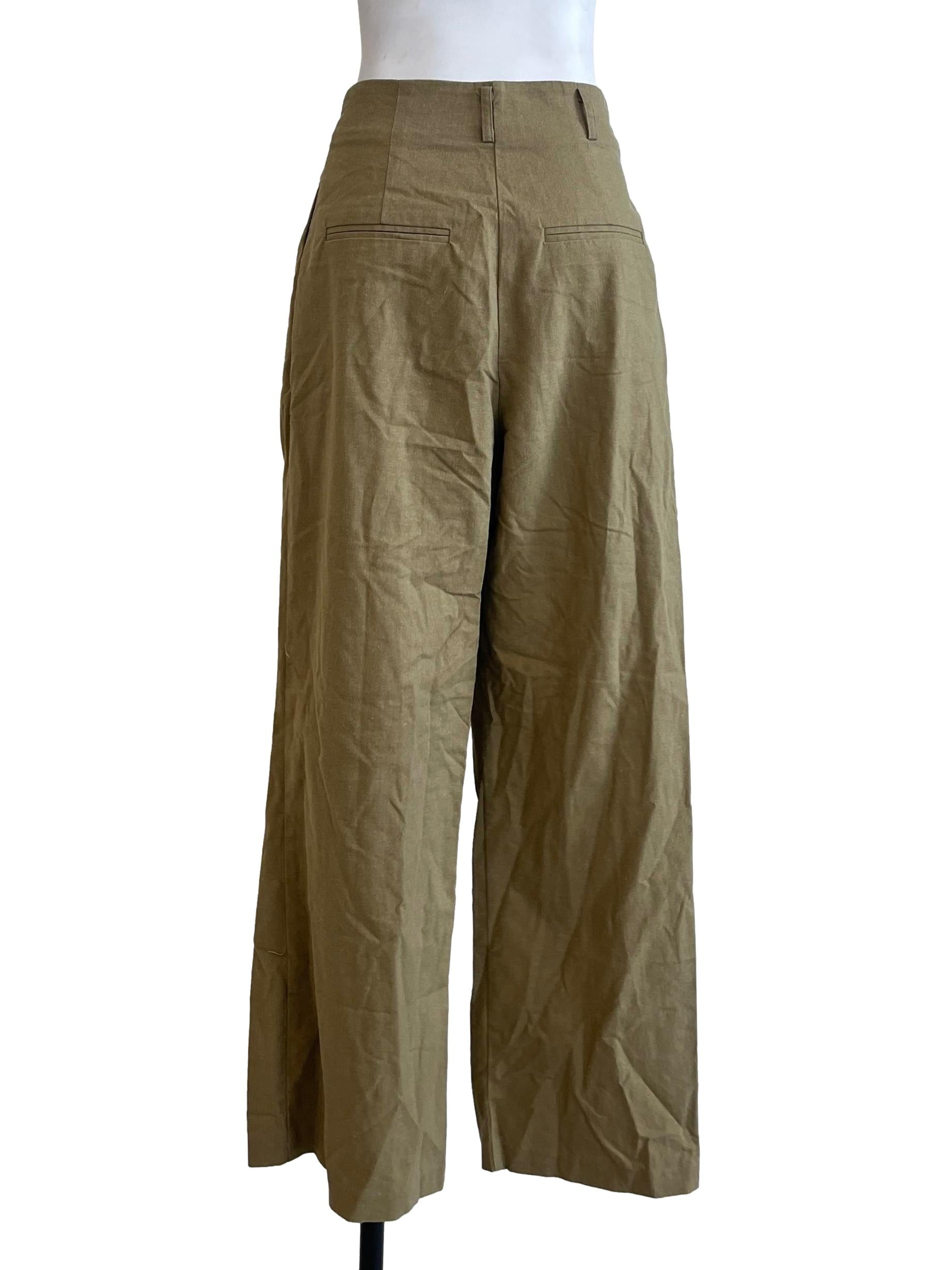 Crocodile Green Wide Leg Pants LB