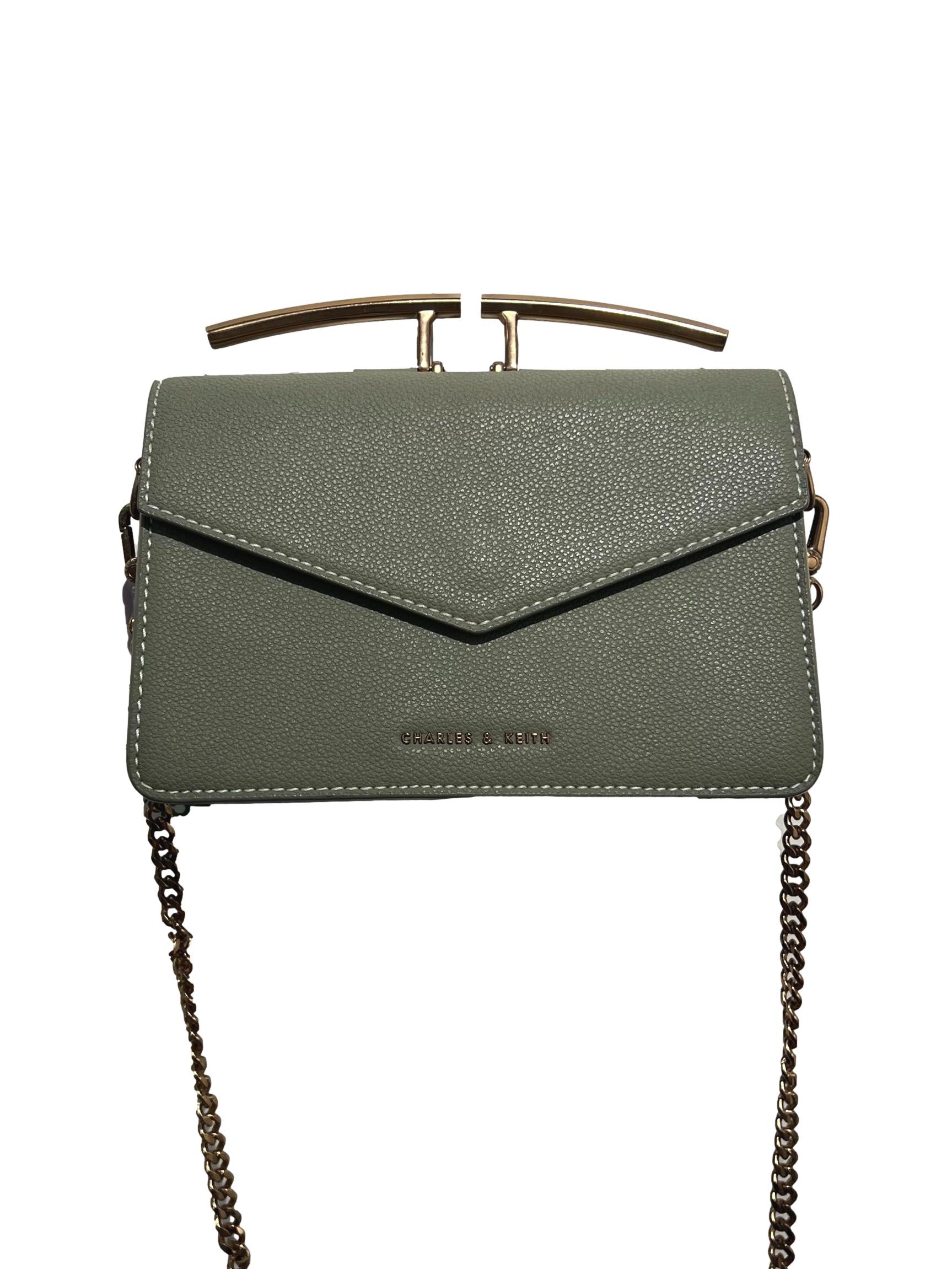 Sage Green Chain Strap Crossbody Bag