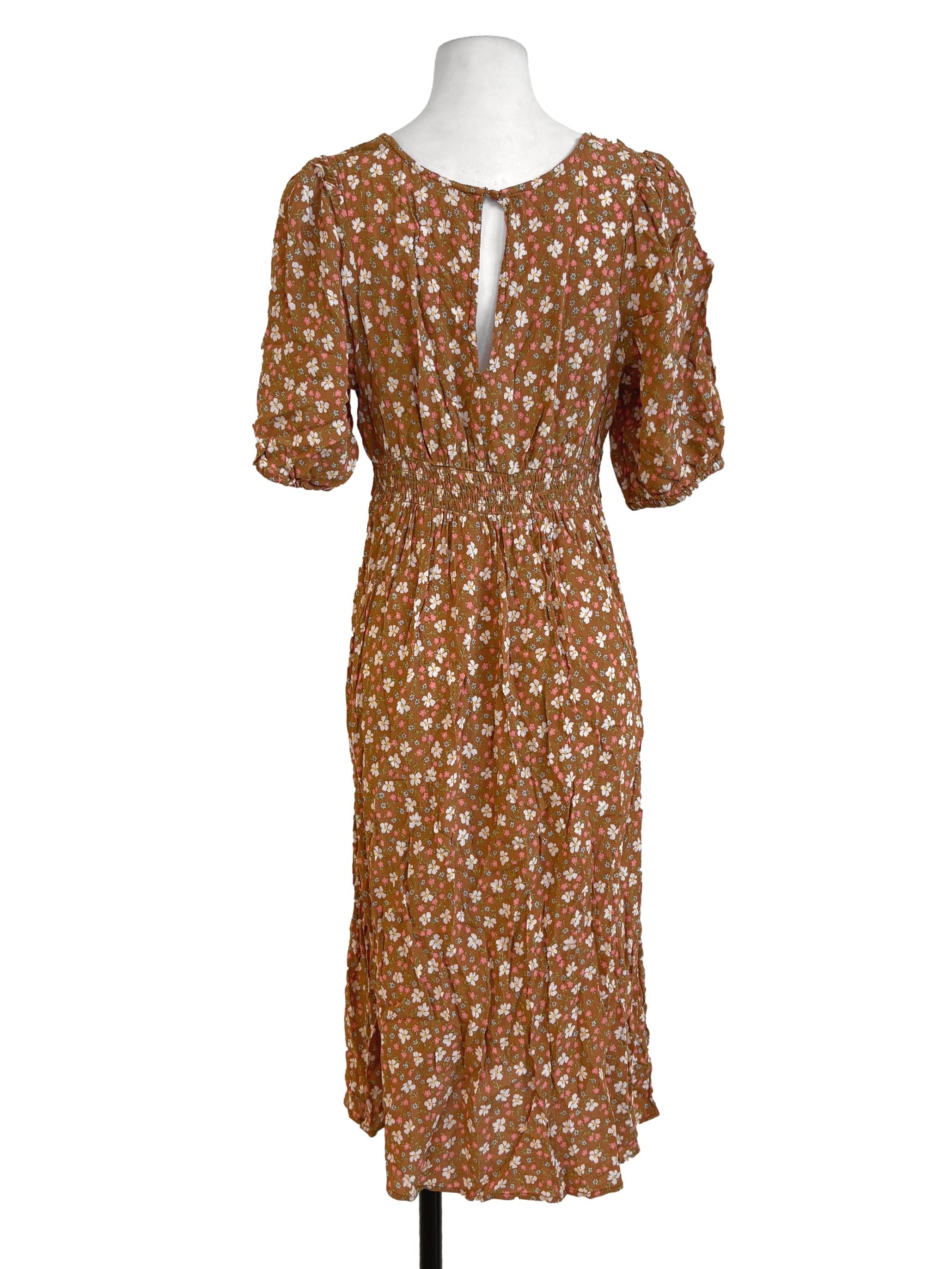 Brown Floral Dress