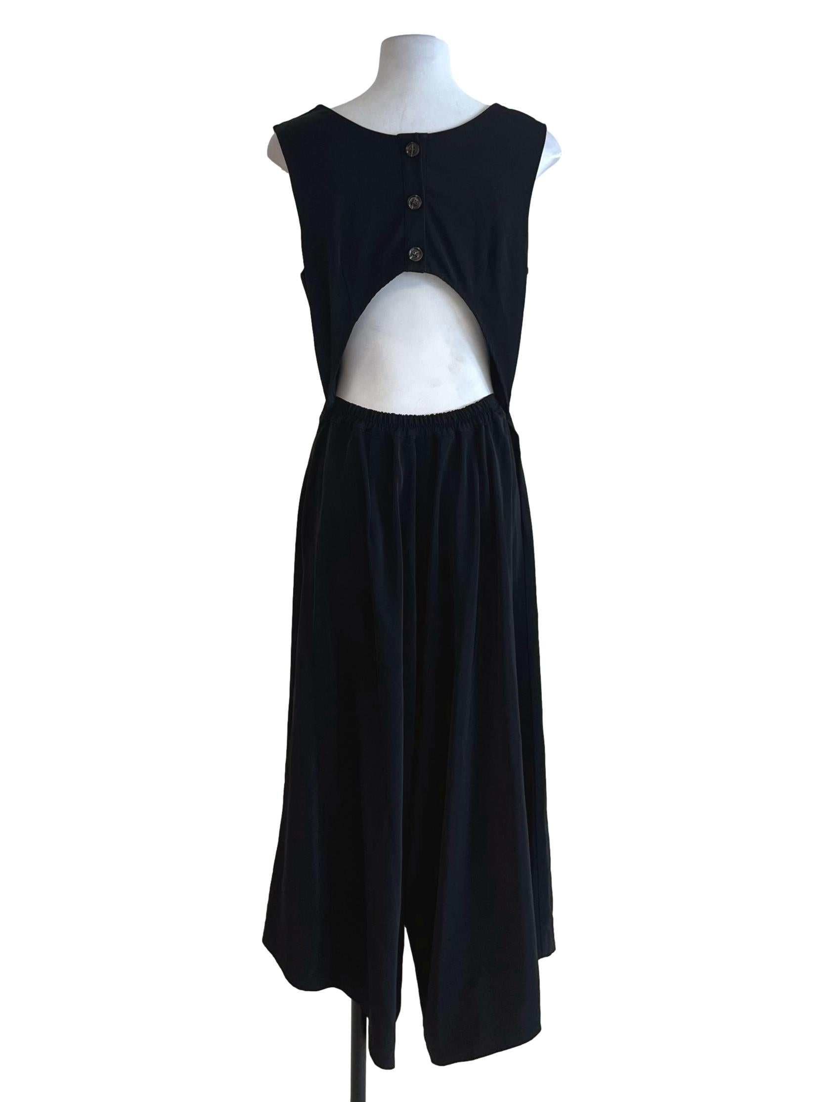 Black Jewel Neckline Jumpsuit