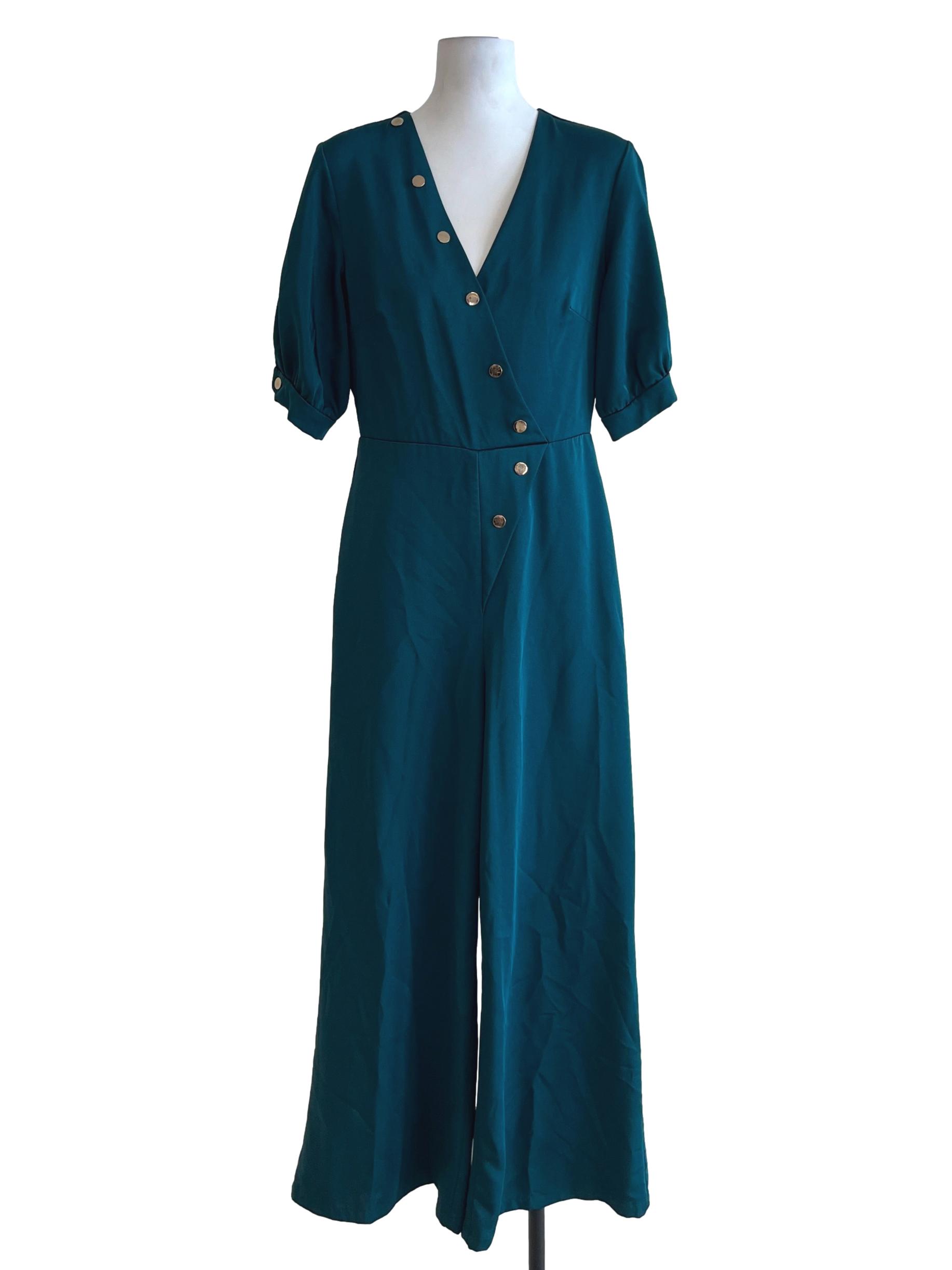 Ocean Blue V-Neckline Jumpsuit