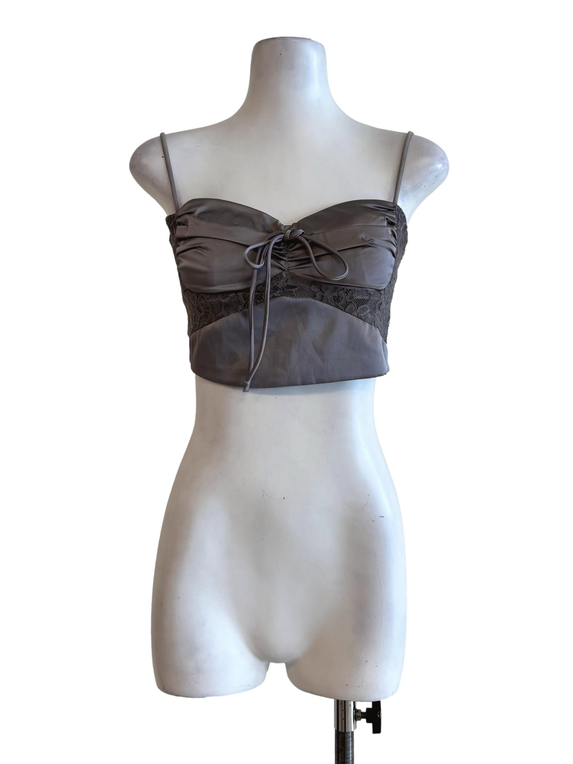 Shiny Grey Padded Top