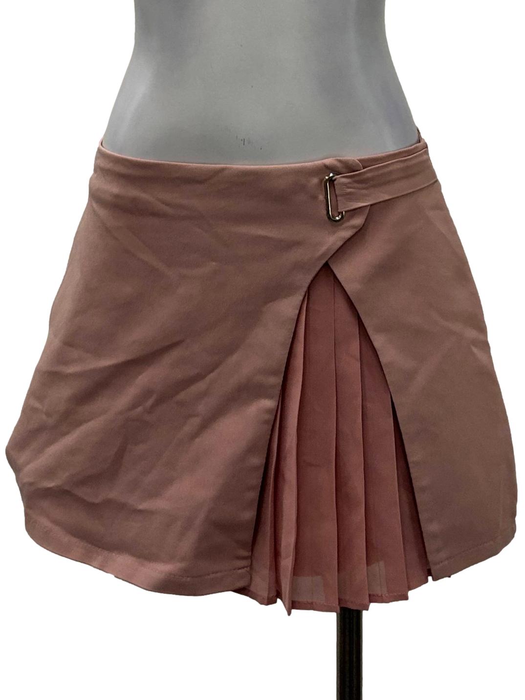 Pink Pleated Mini Skort