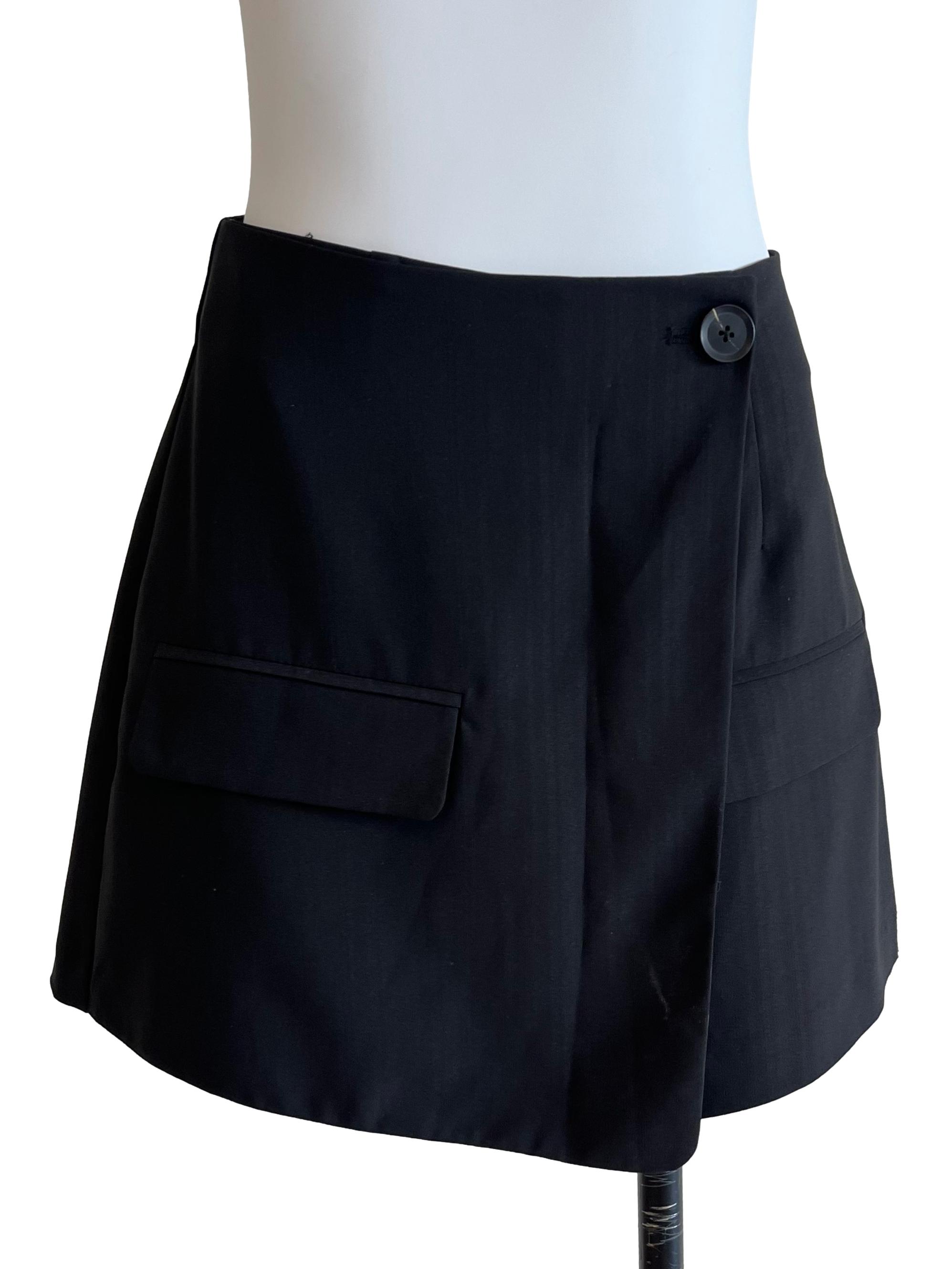 Black Faux Pocket Skorts