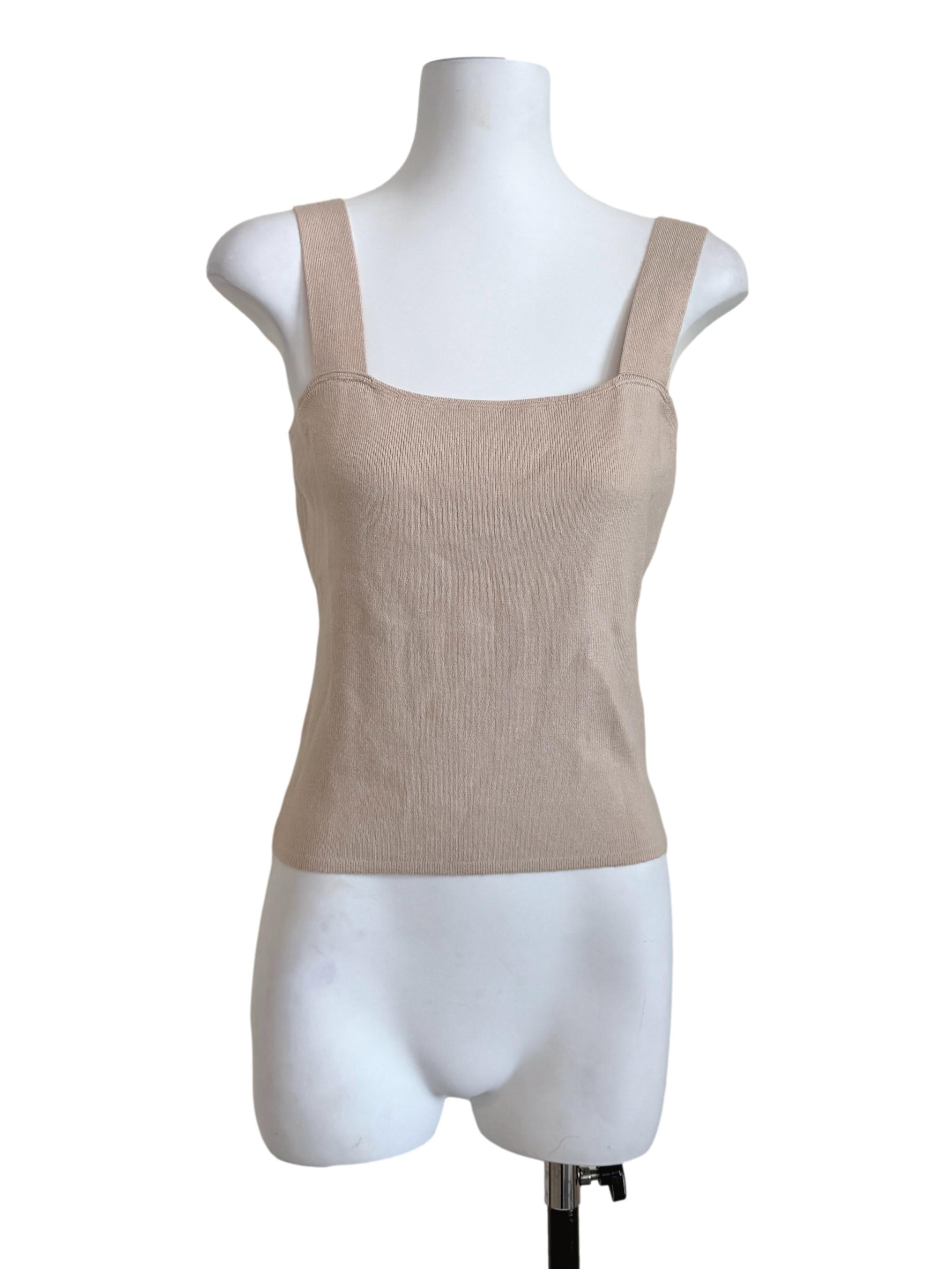Parchment Beige Square Neck Top TCL