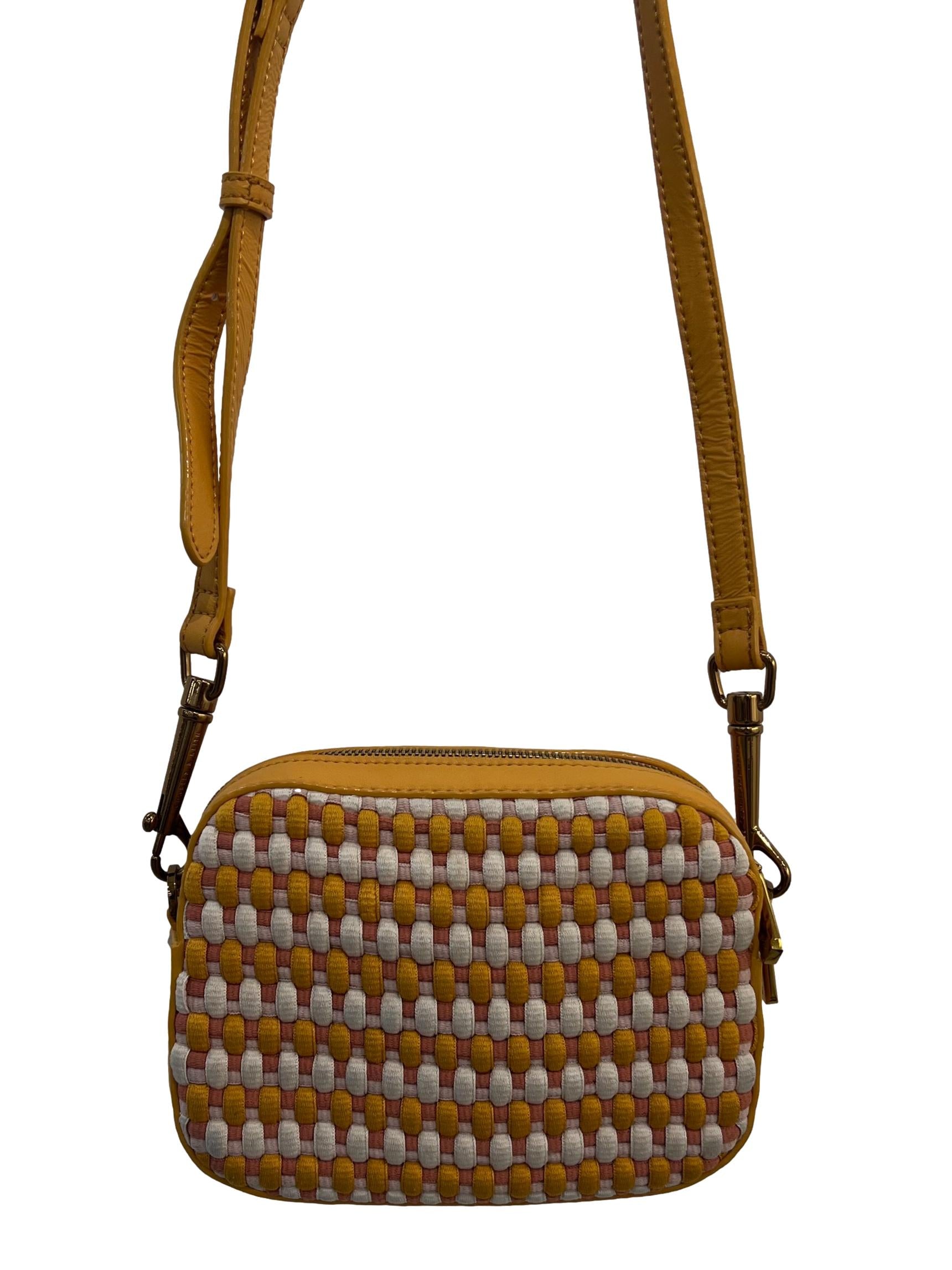 Mustard Yellow Textured Sling Bag
