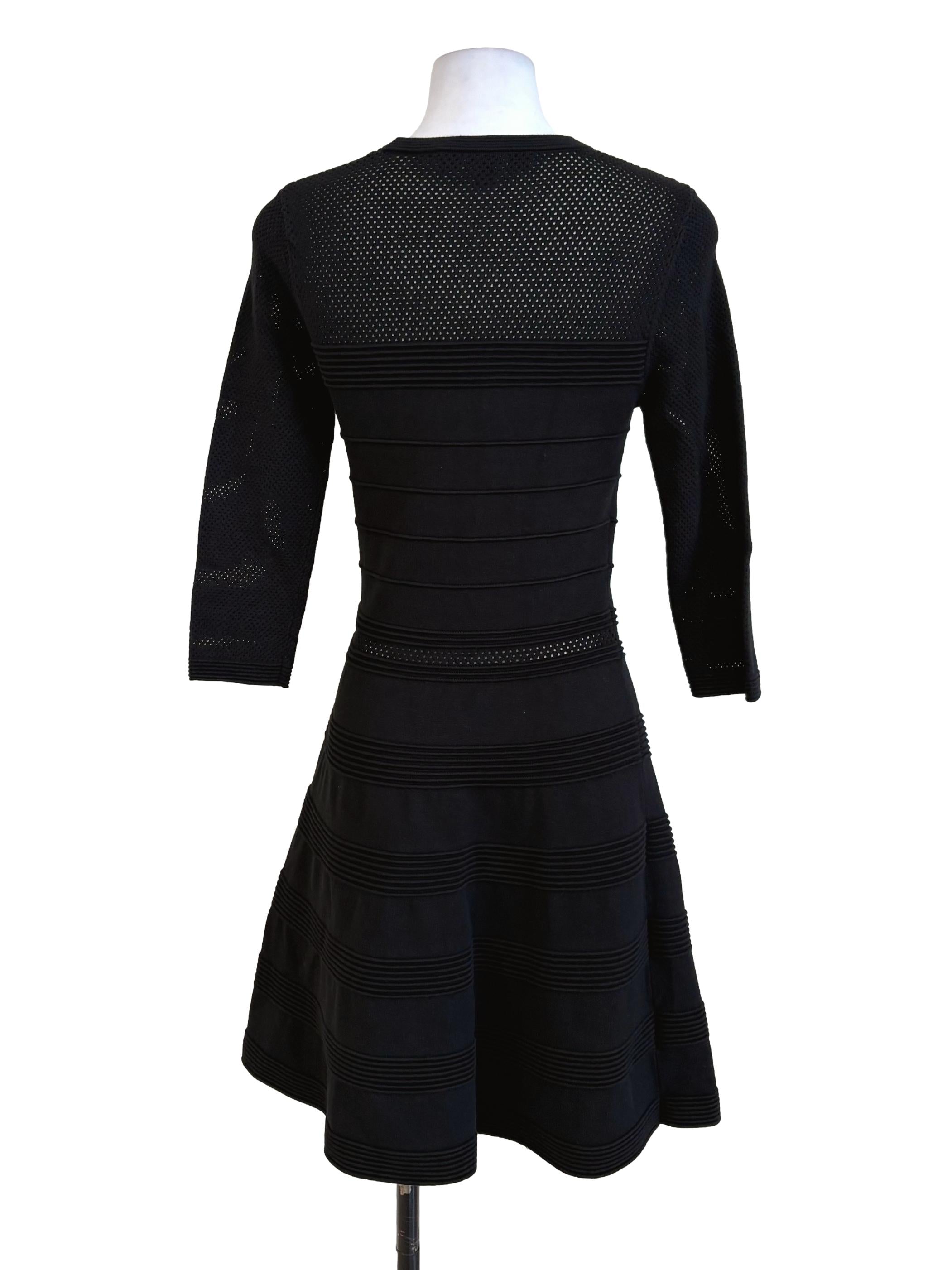 Black Fitted A-Line Mini Dress
