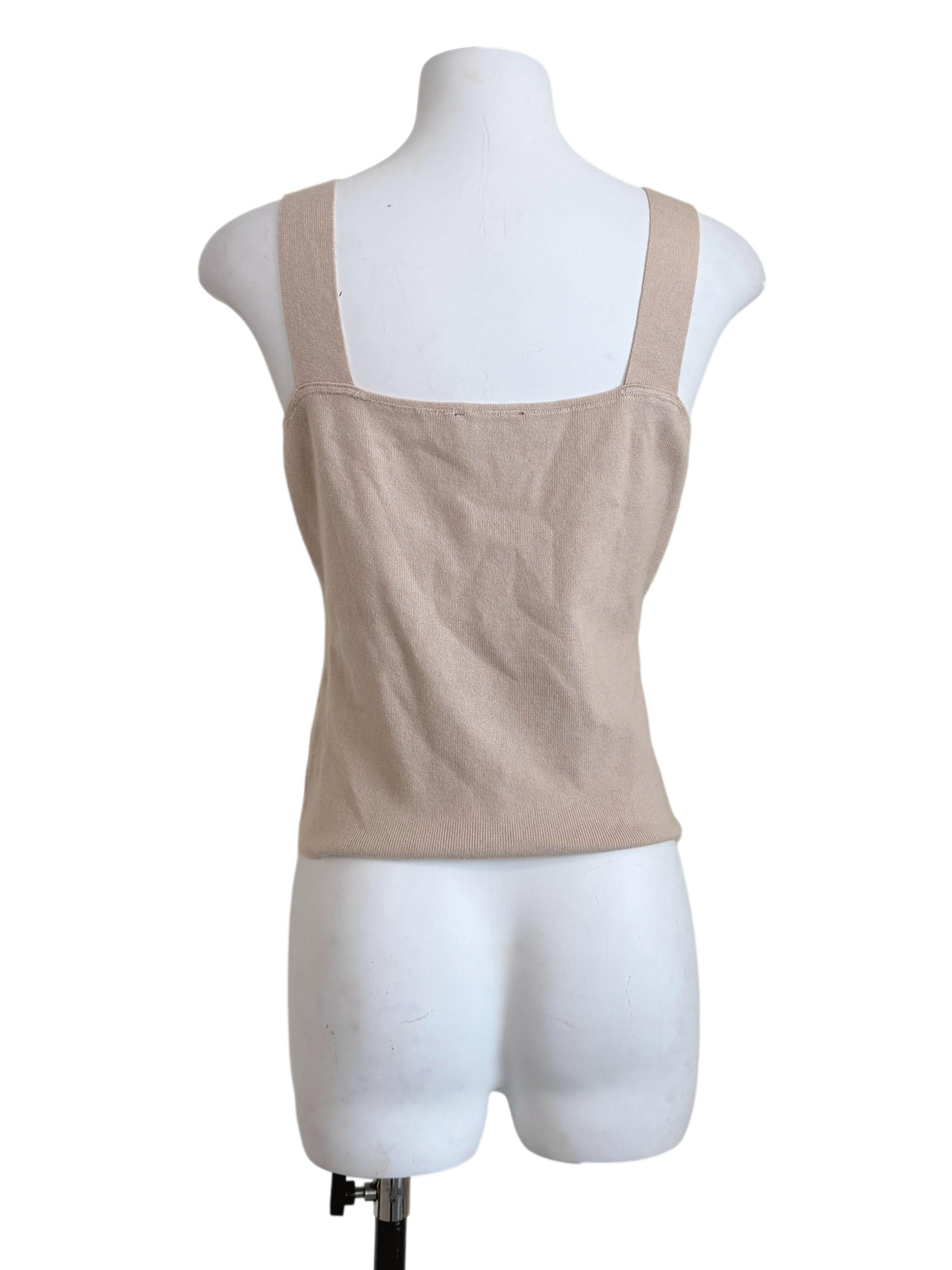 Parchment Beige Square Neck Top TCL
