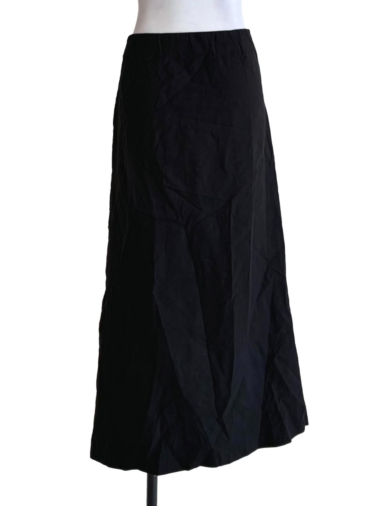 Raven Black Asymmetric Ruched Skirt