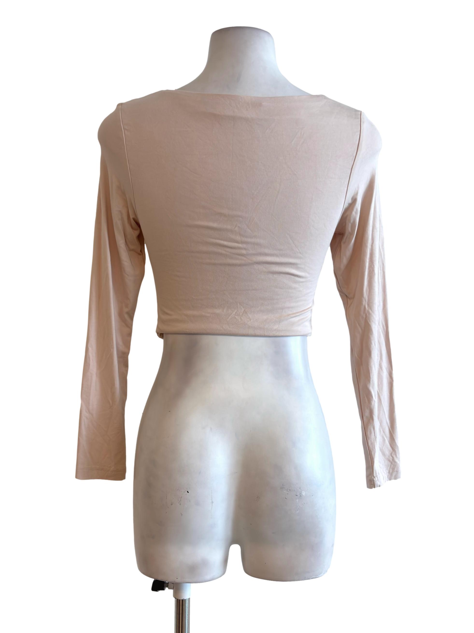 Peach Nude Square Neck Padded Top