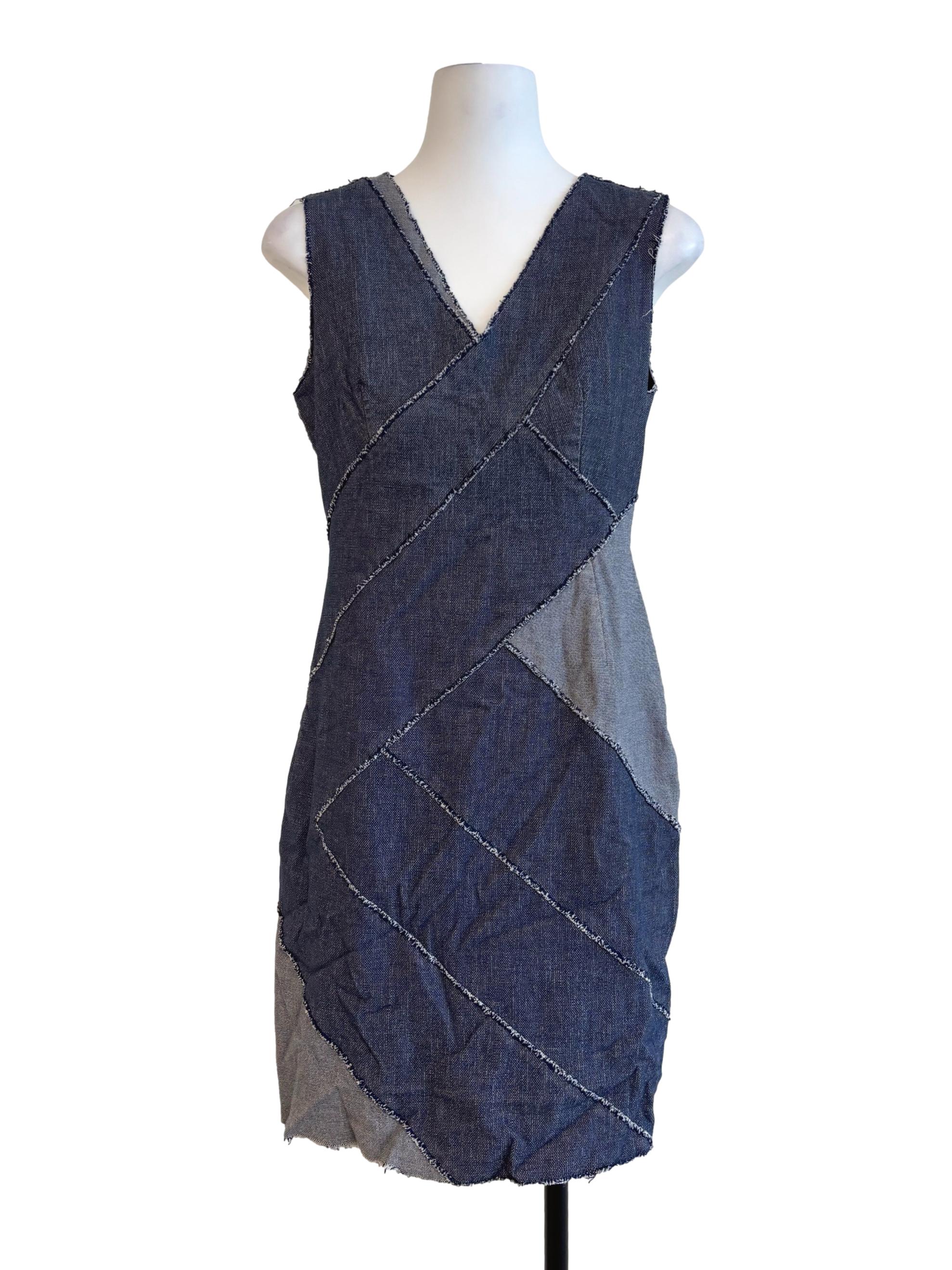 Denim Blue Patchwork Dress