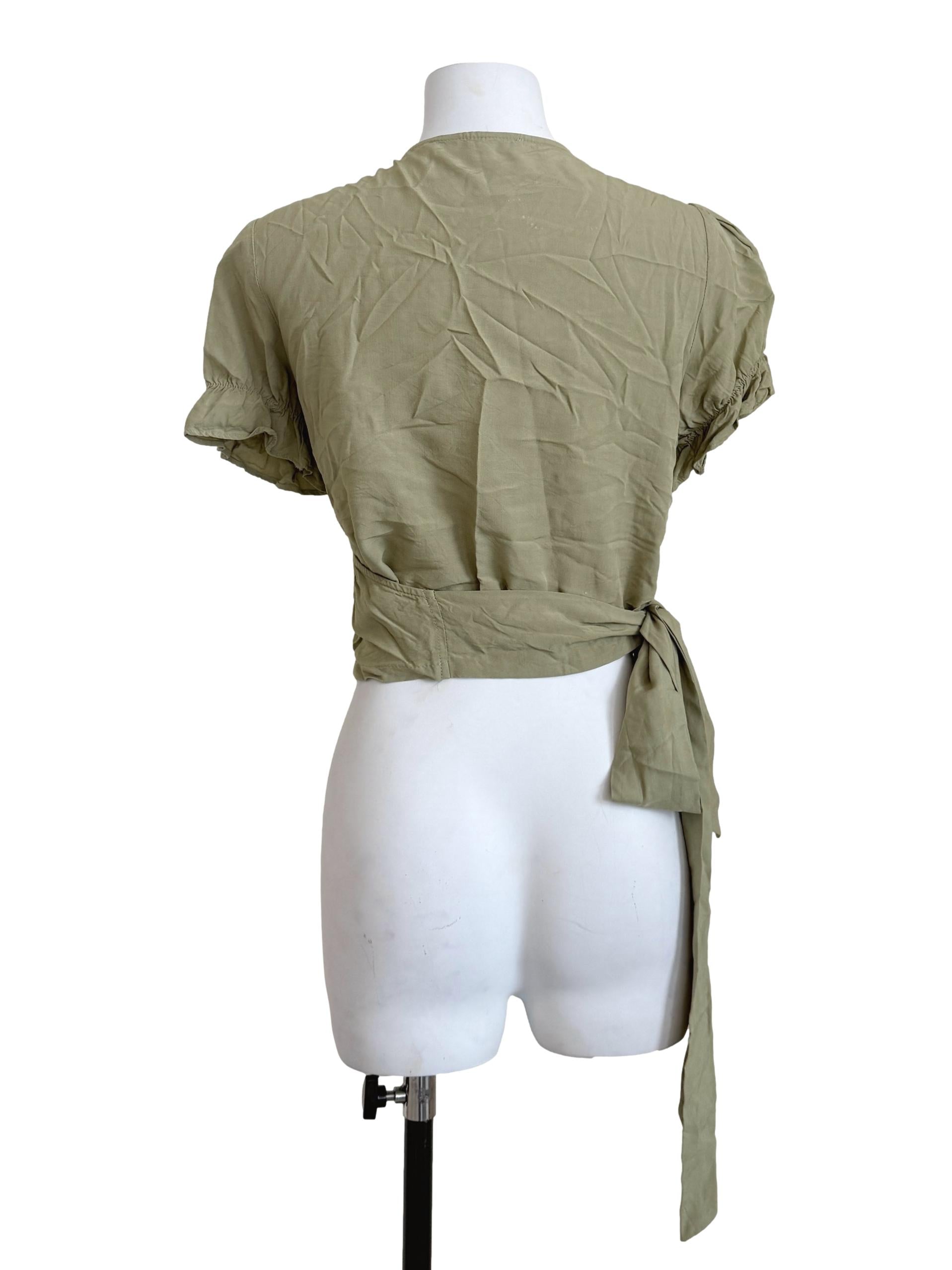 Olive Green Wrap Top