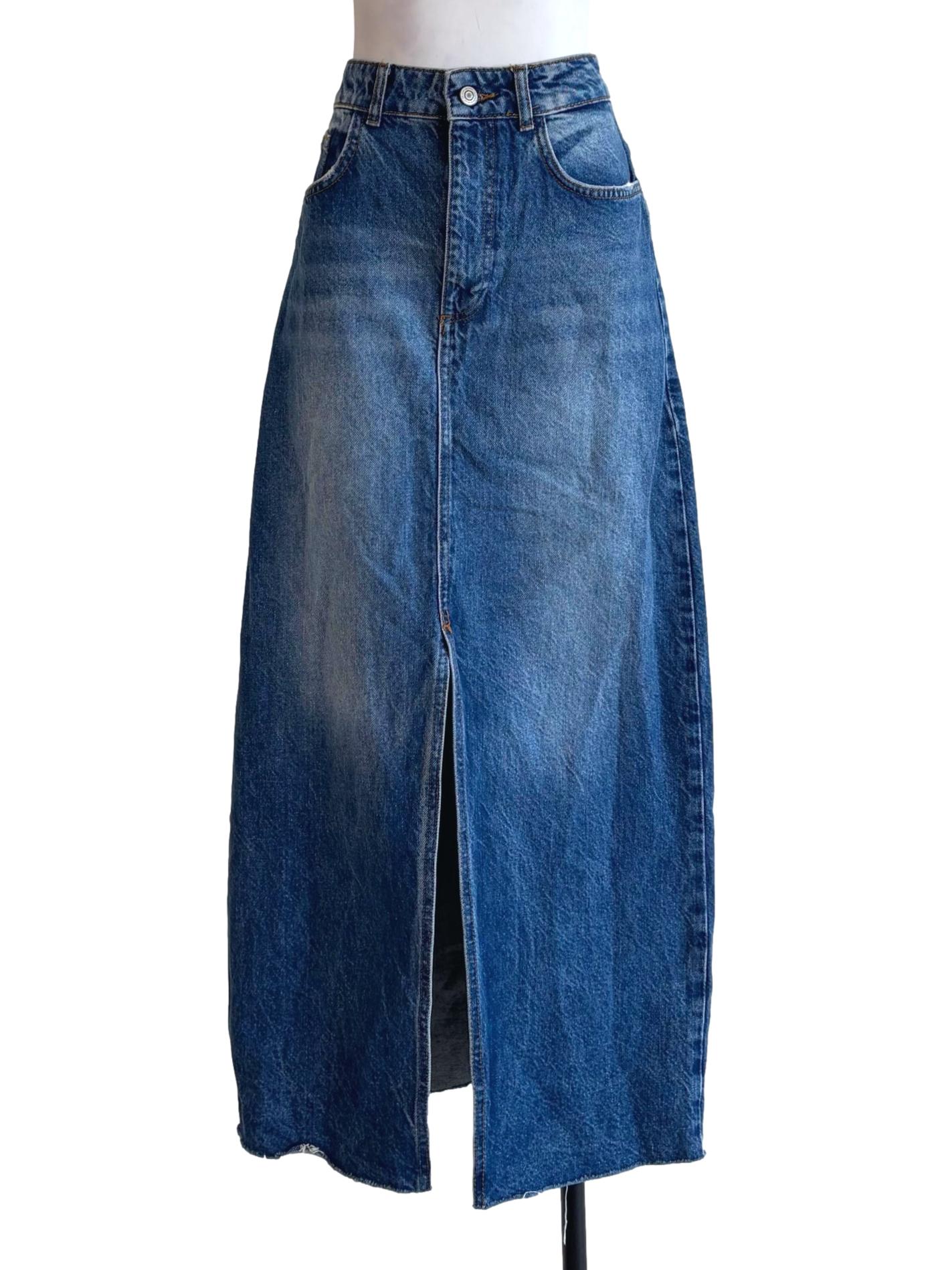 Denim Blue Maxi Skirt