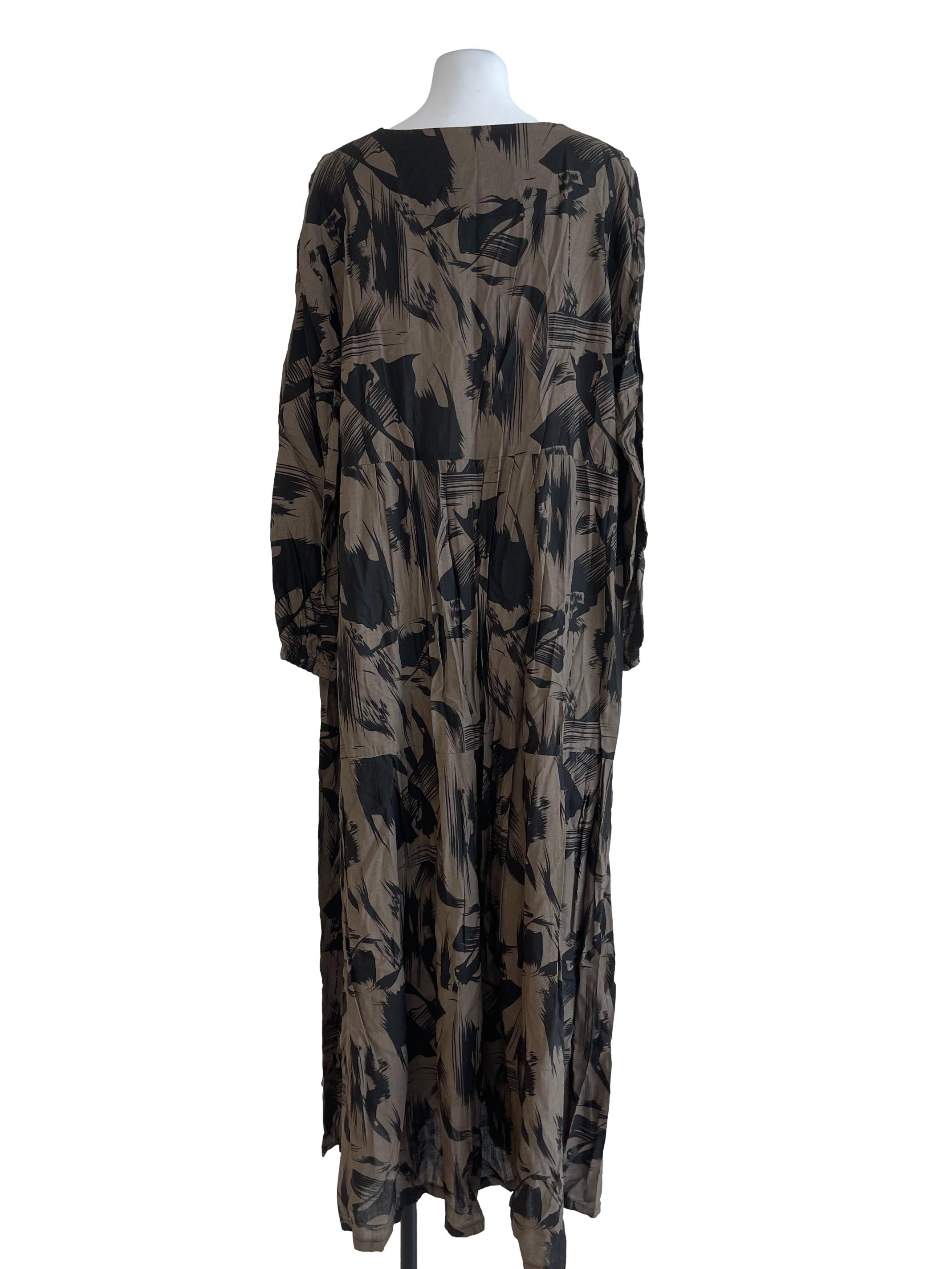 Army Green Printed Plussize Dress