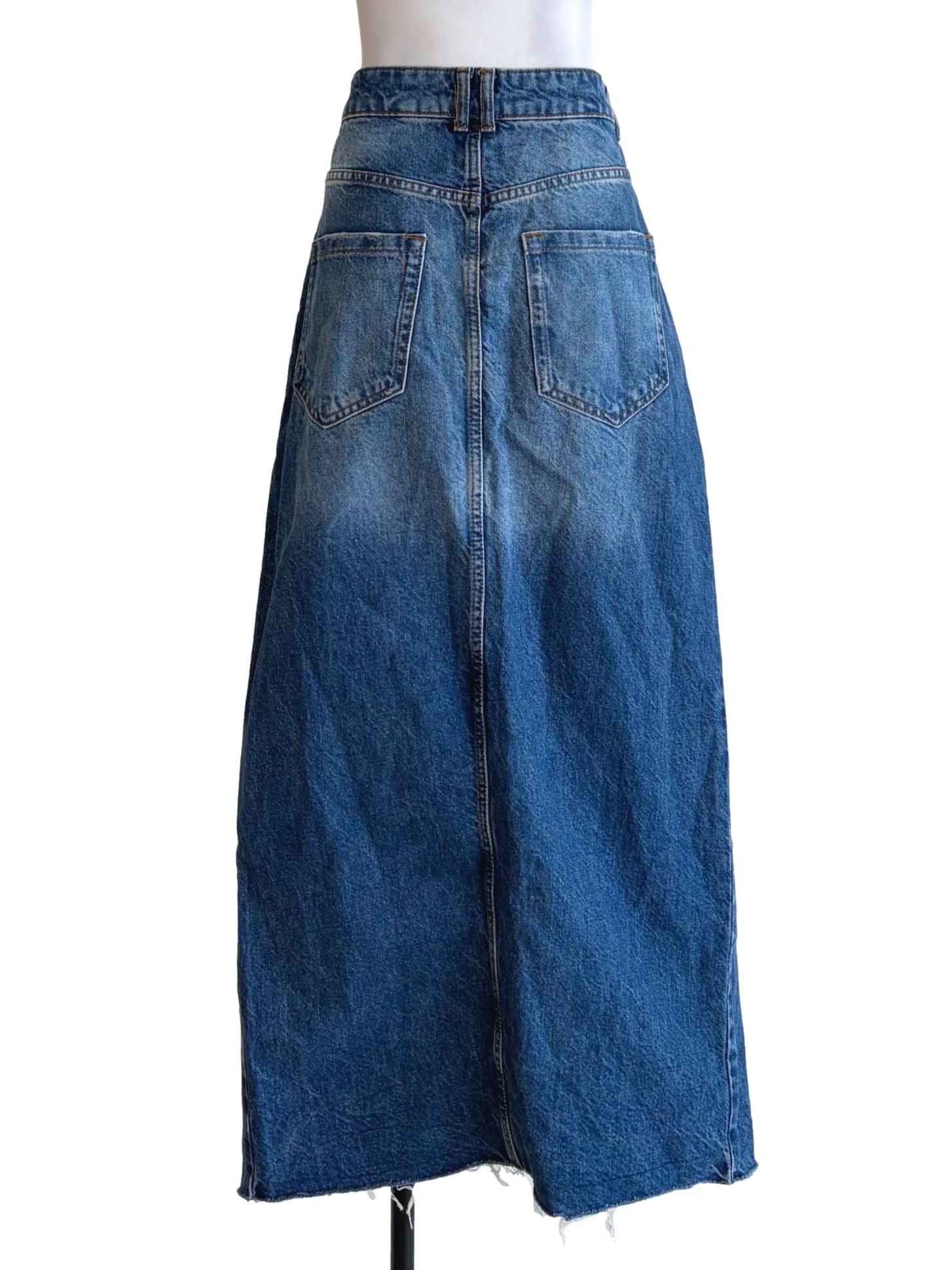 Denim Blue Maxi Skirt