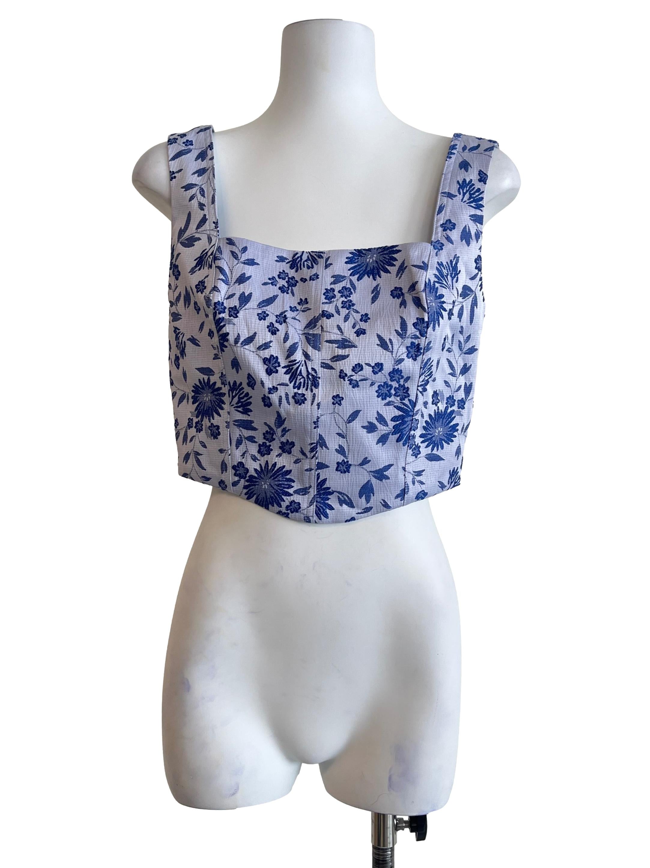 Lapis Blue Straight Across Sleeveless Top