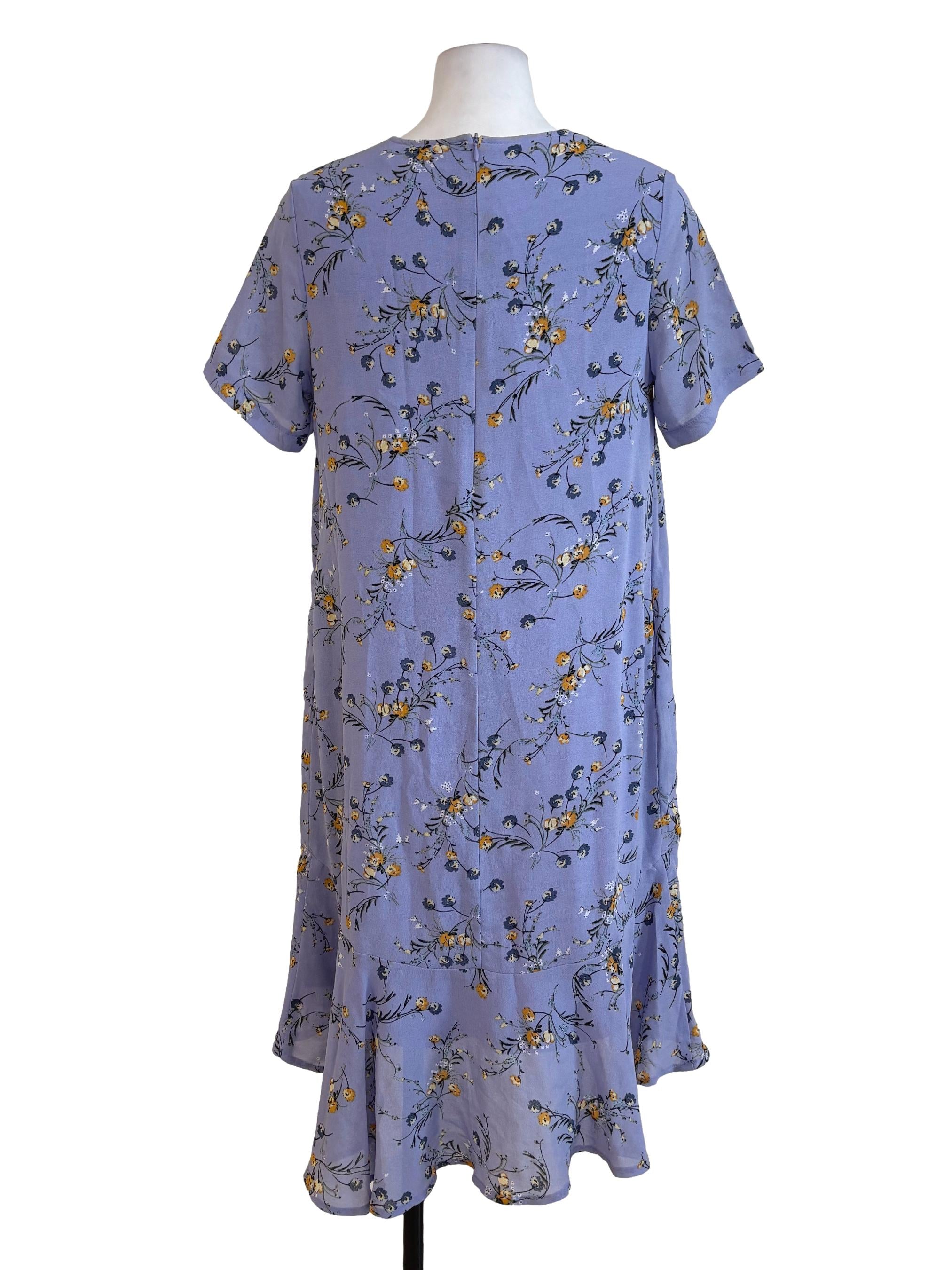 Periwinkel Floral Flounced Dress