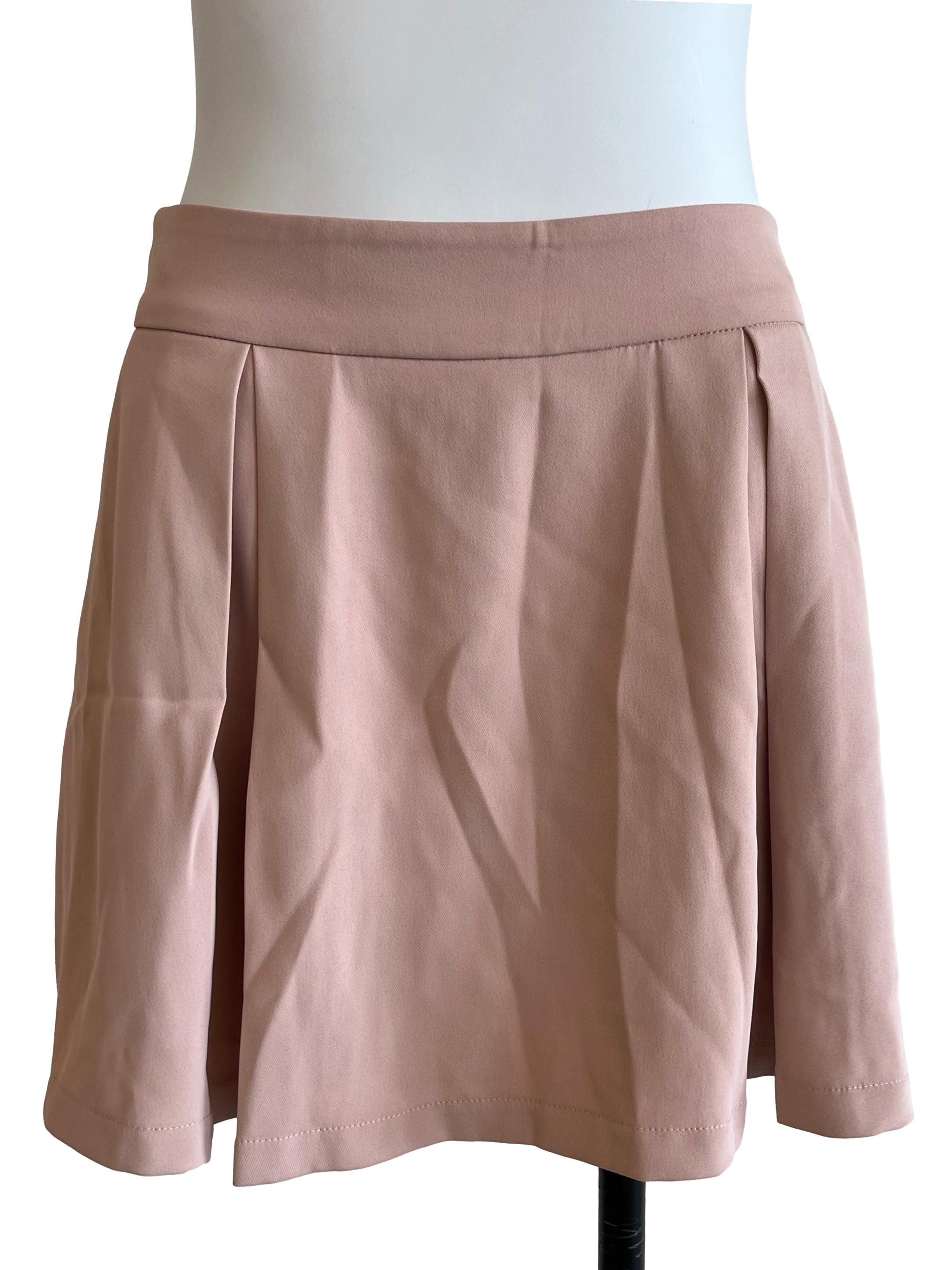 Pink Pleated Shorts
