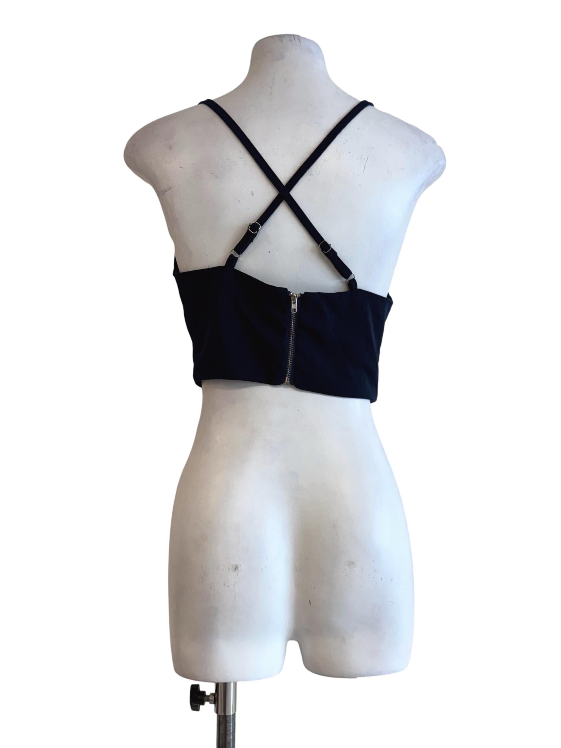 Navy Blue Sleeveless Bralet
