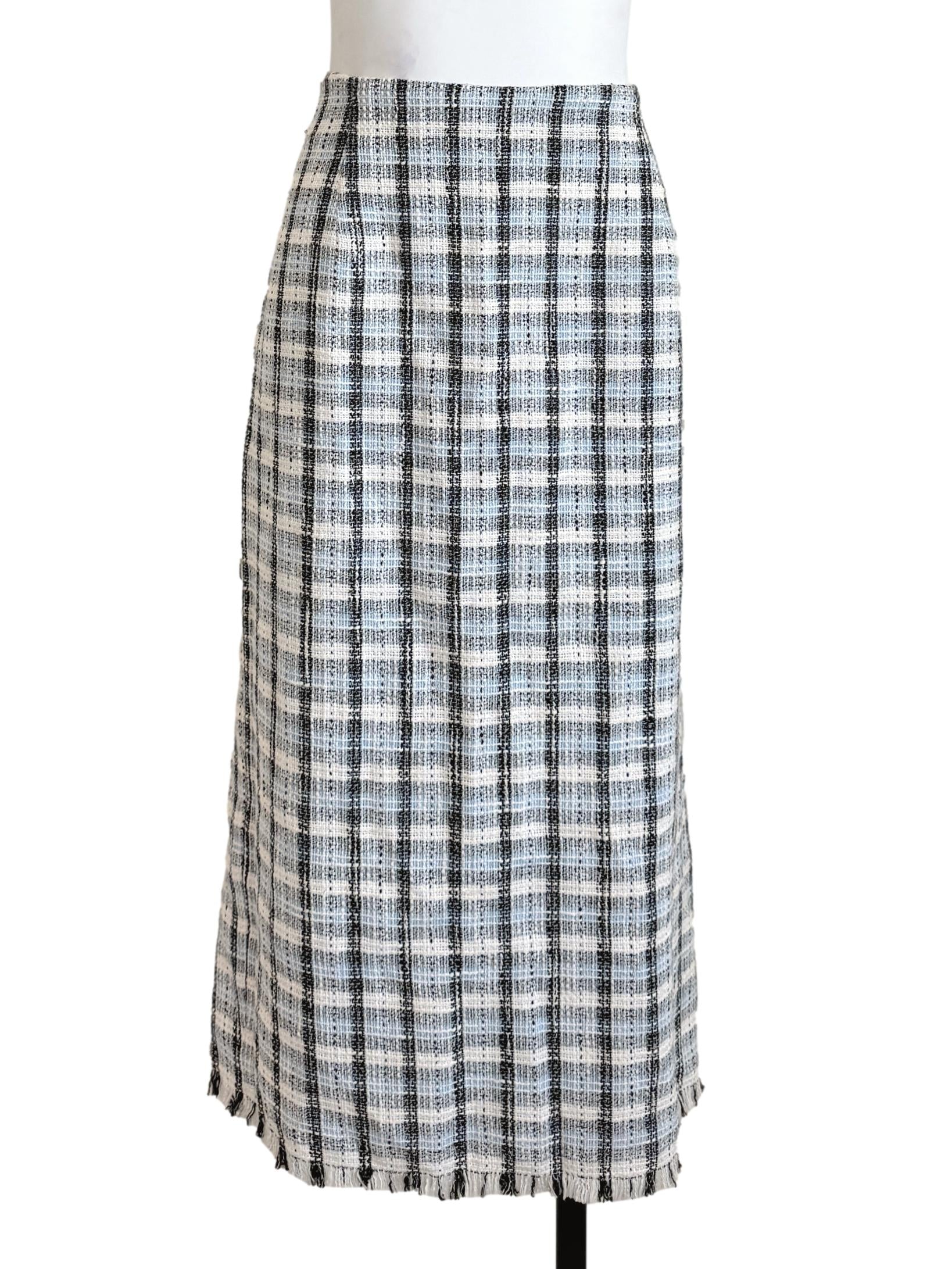 Sky Blue Tweed Skirt LB
