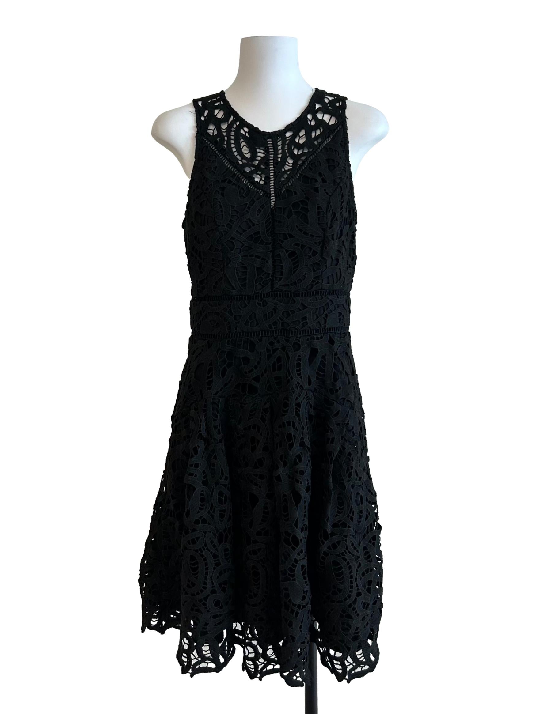 Jet Black Eyelet Dress