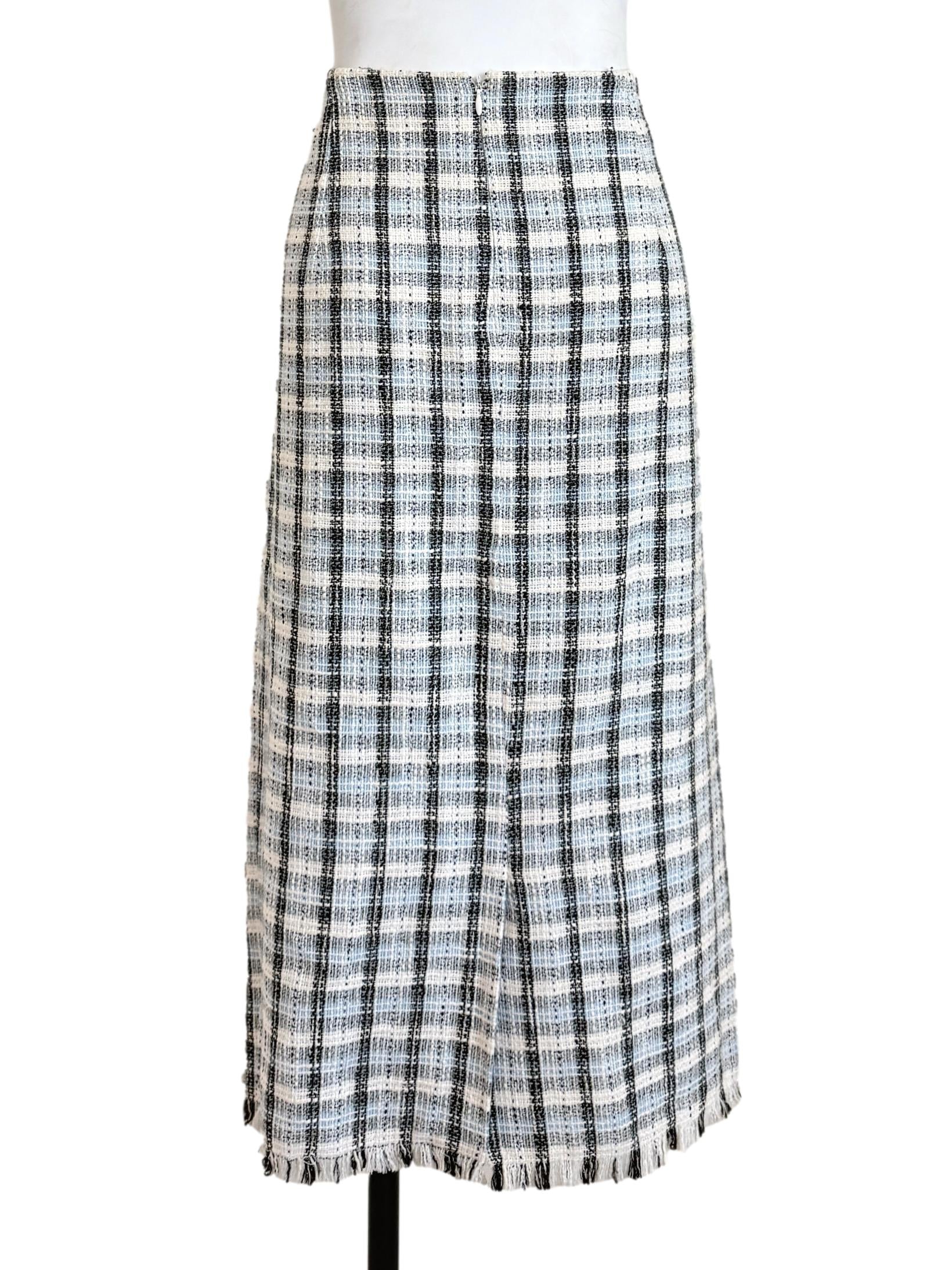 Sky Blue Tweed Skirt LB