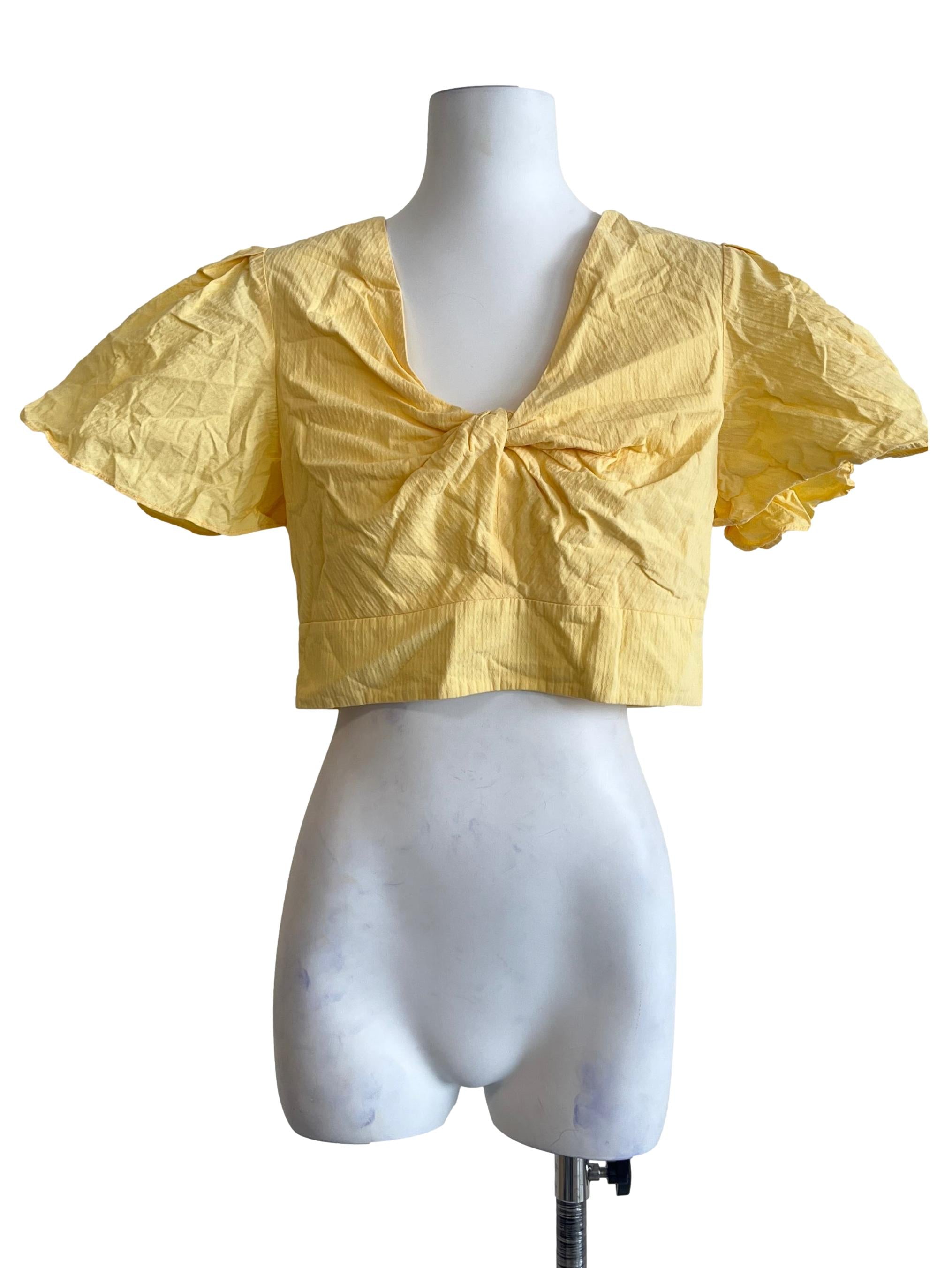 Butter Yellow V-Neck Top LB