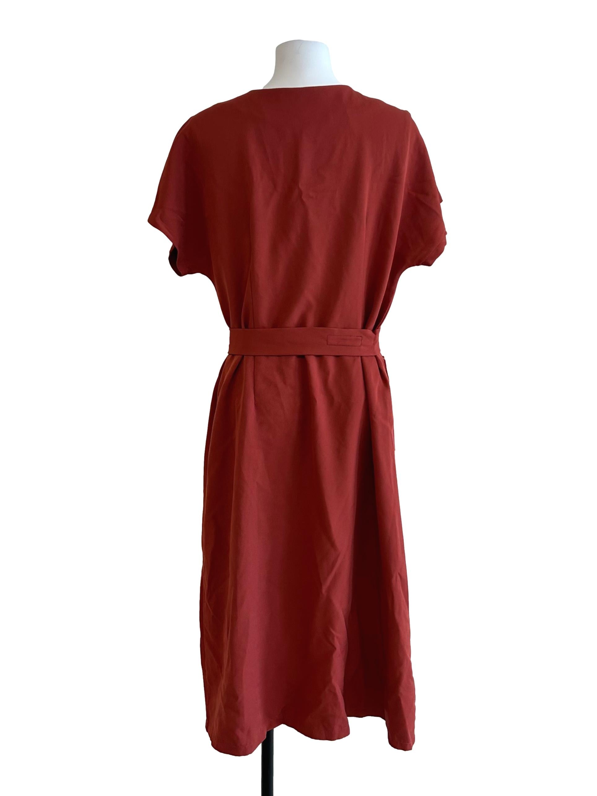 Crimson Red Button Up Dress