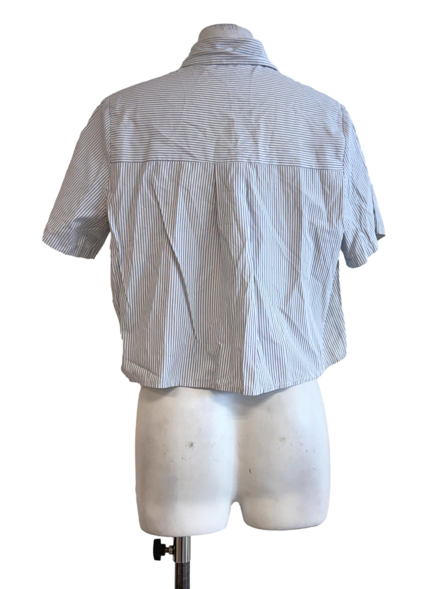 Blue Striped Boxy Shirt TEM