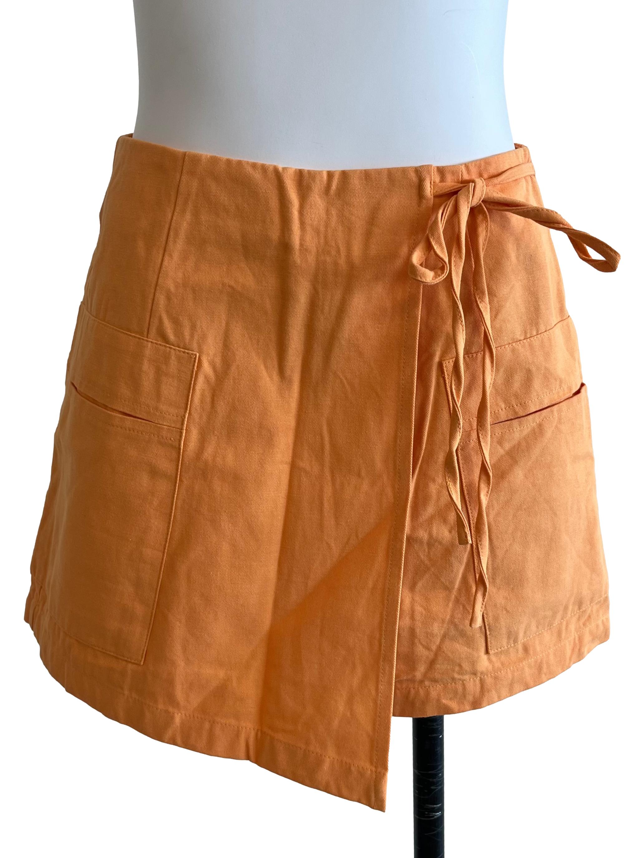 Orange Wrap Skorts