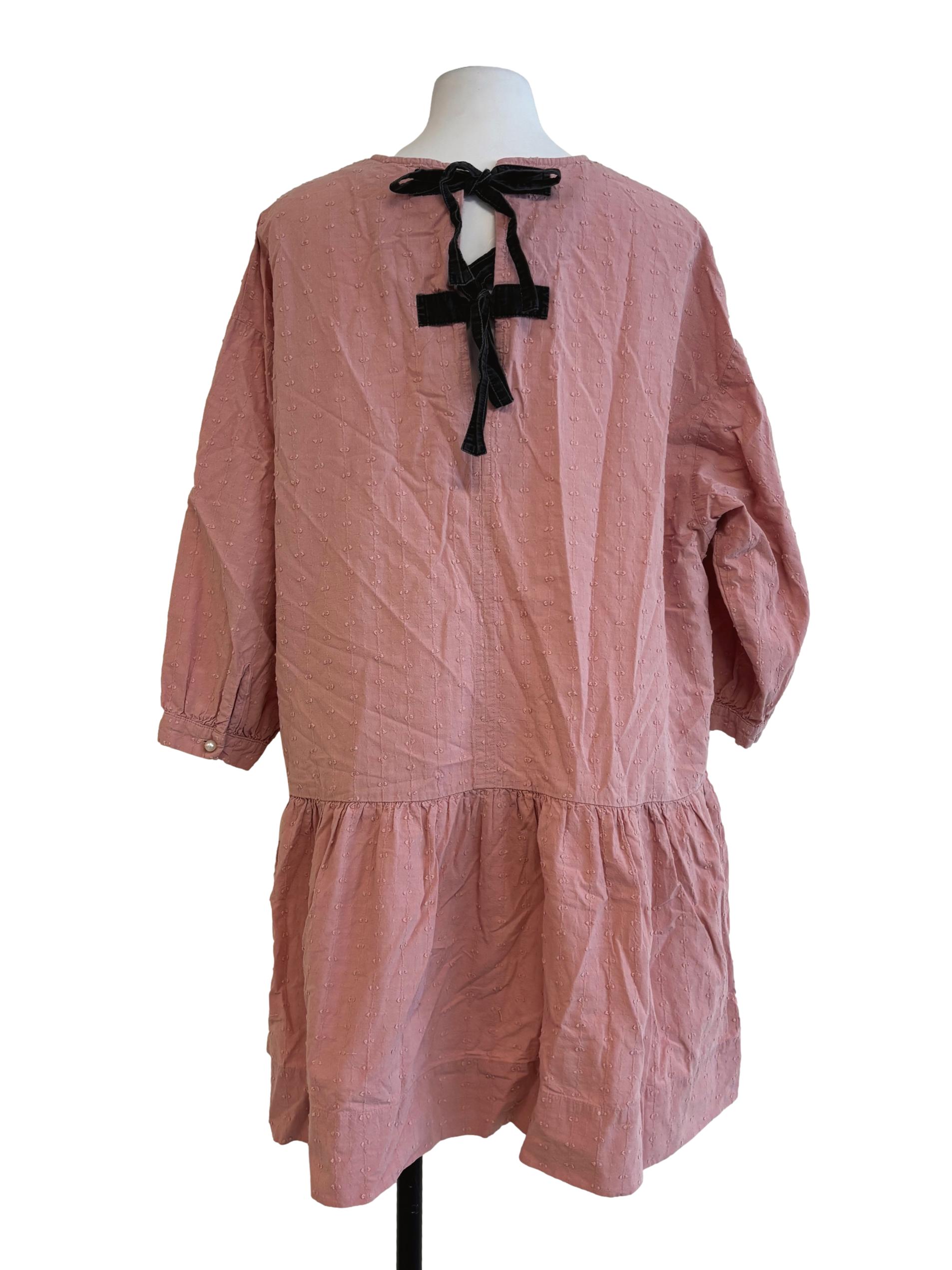 Salmon Pink Drop Waist Shift Dress