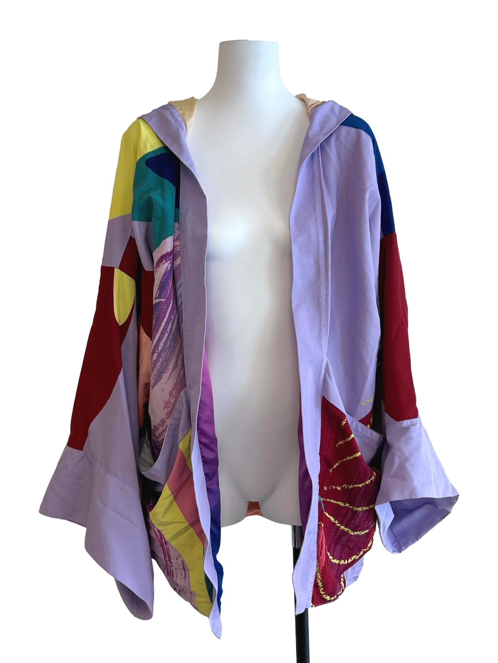 Multicolor Kimono Hoodie
