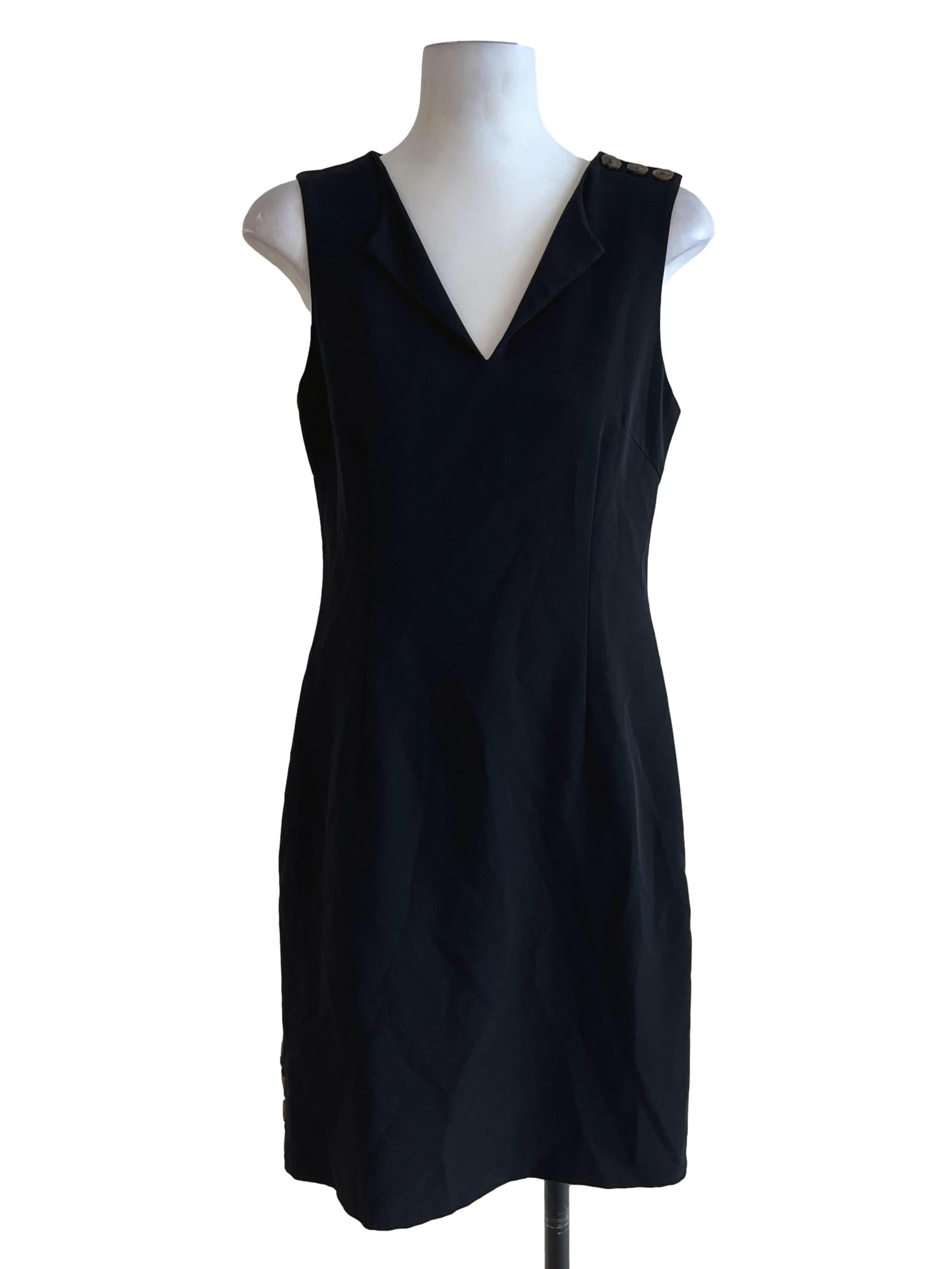 Black V-Neckline Sheath Dress