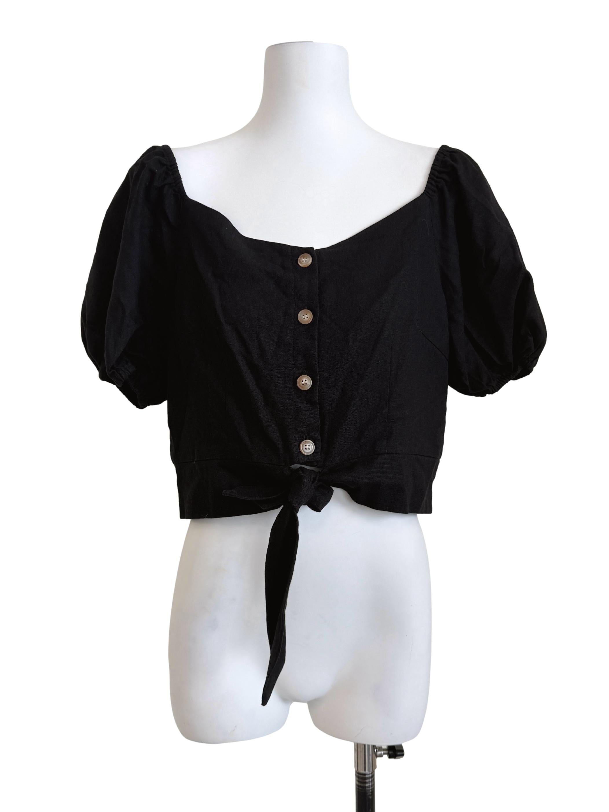 Black Buttoned Up Top
