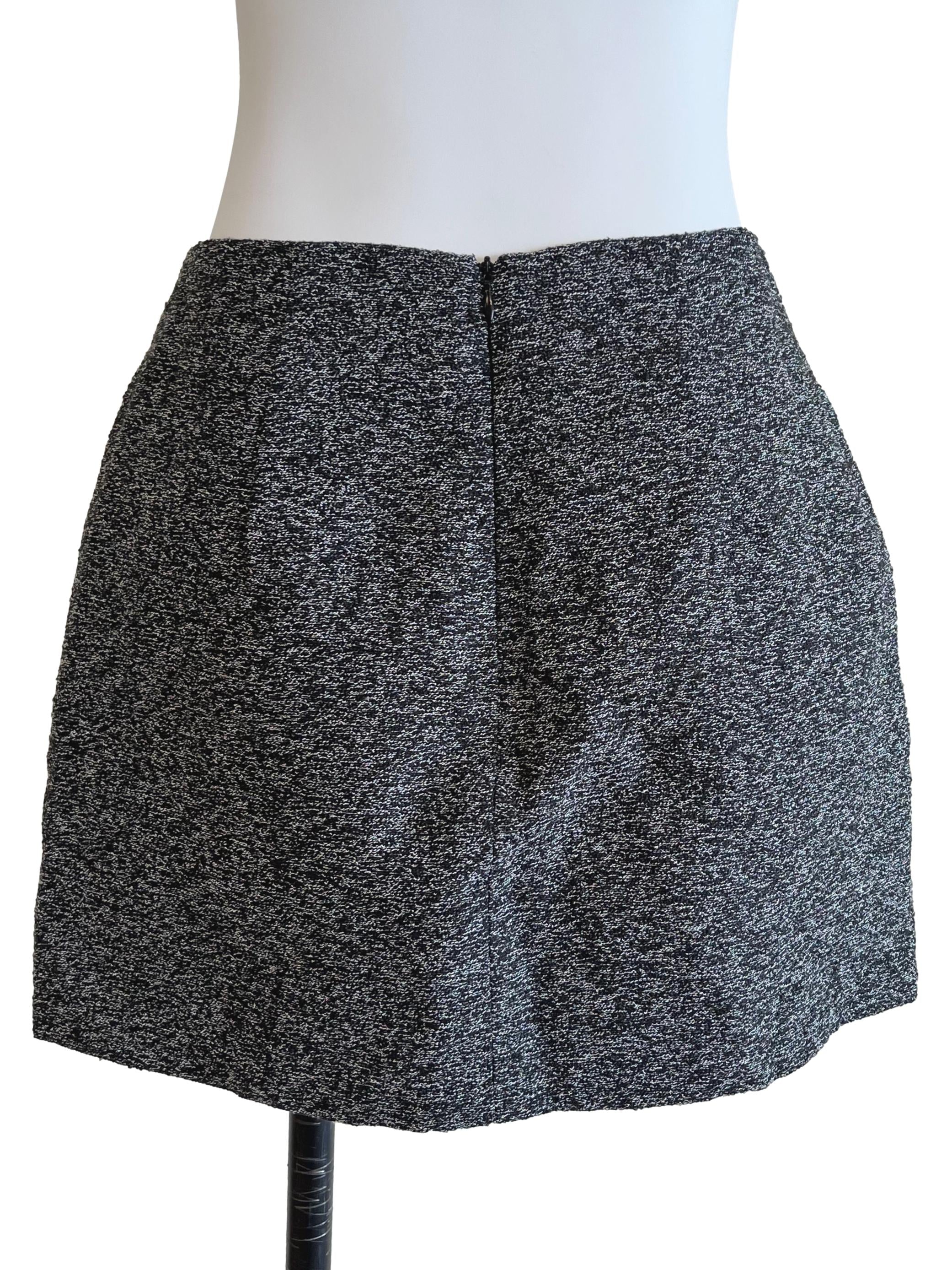 Black Tweed White Rose Skorts
